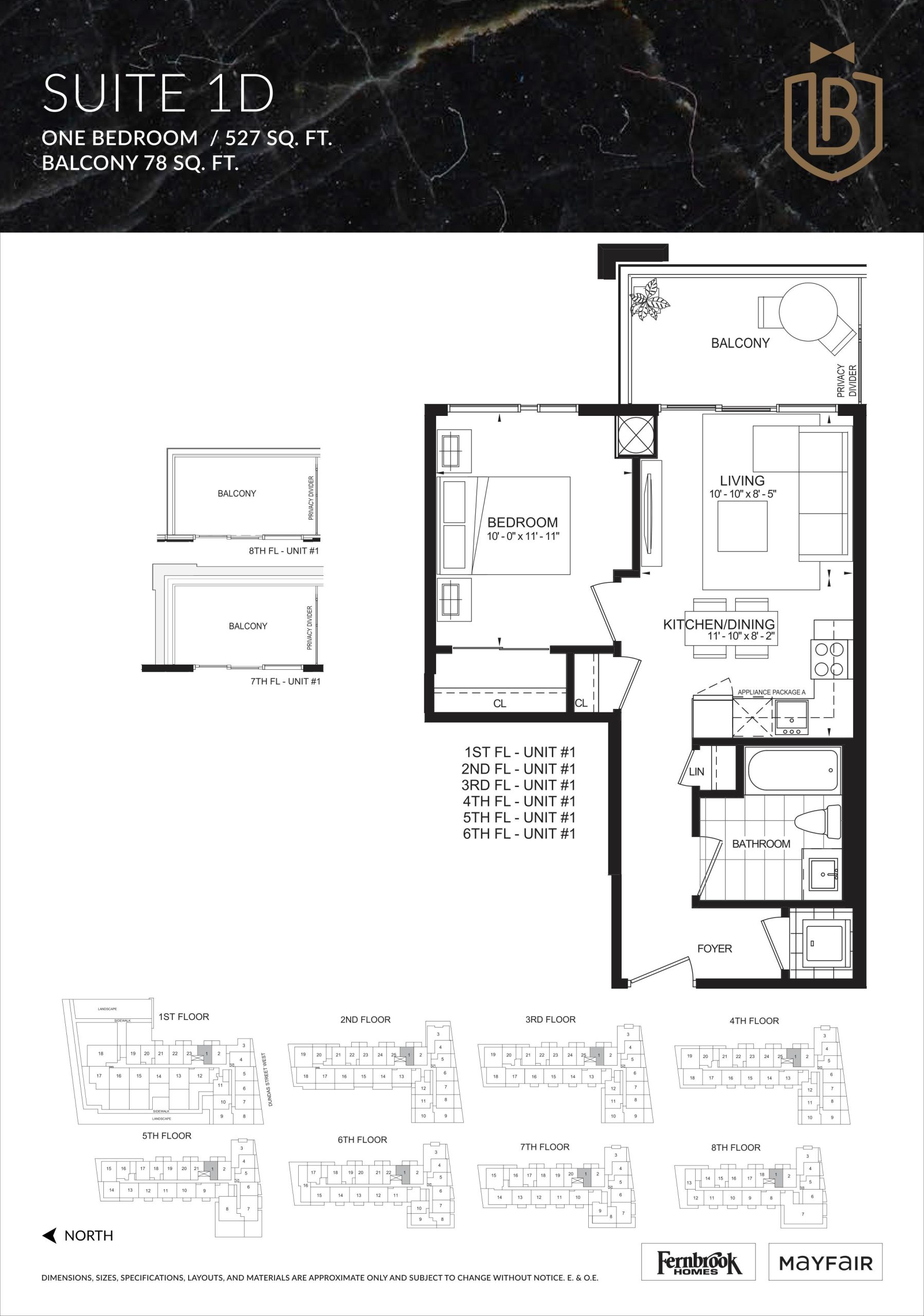 Suite 1D floor plan