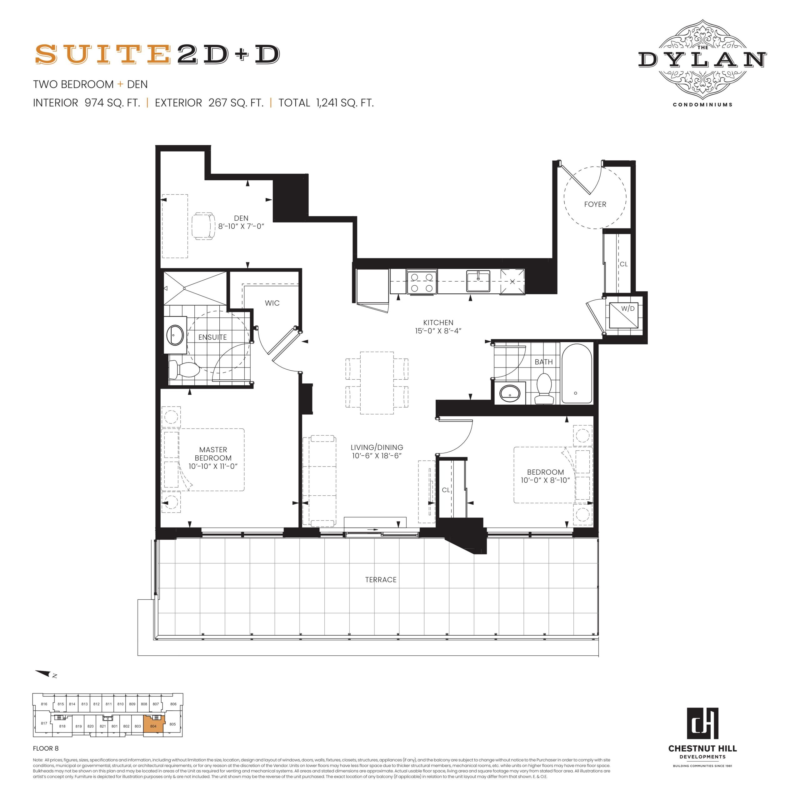 Suite 2D+D floor plan