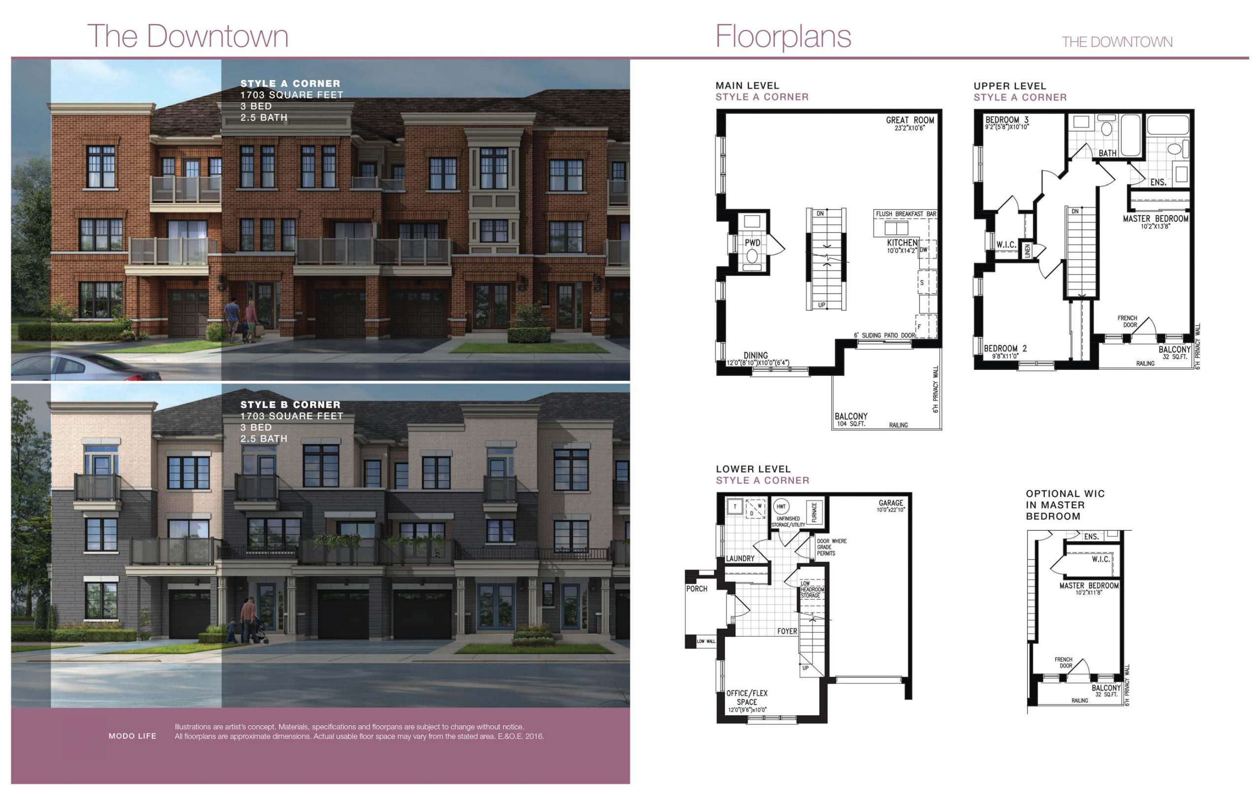 The Downtown floor plan