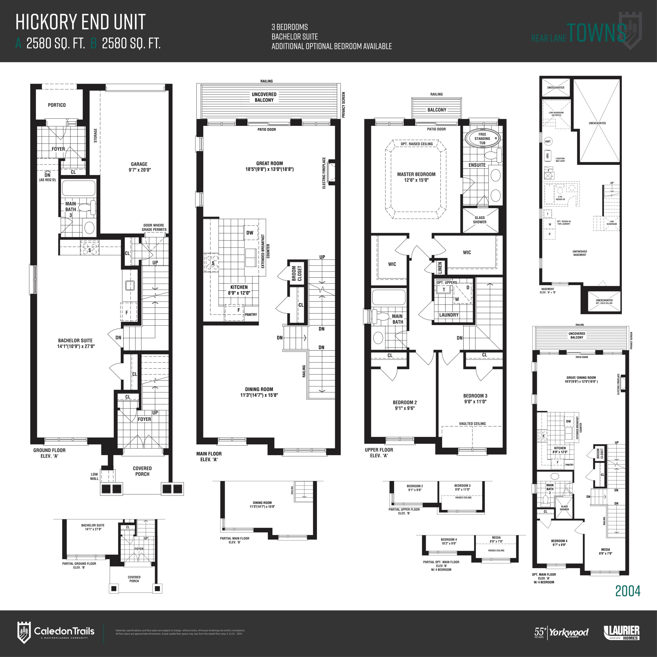 Hickory End Unit floor plan