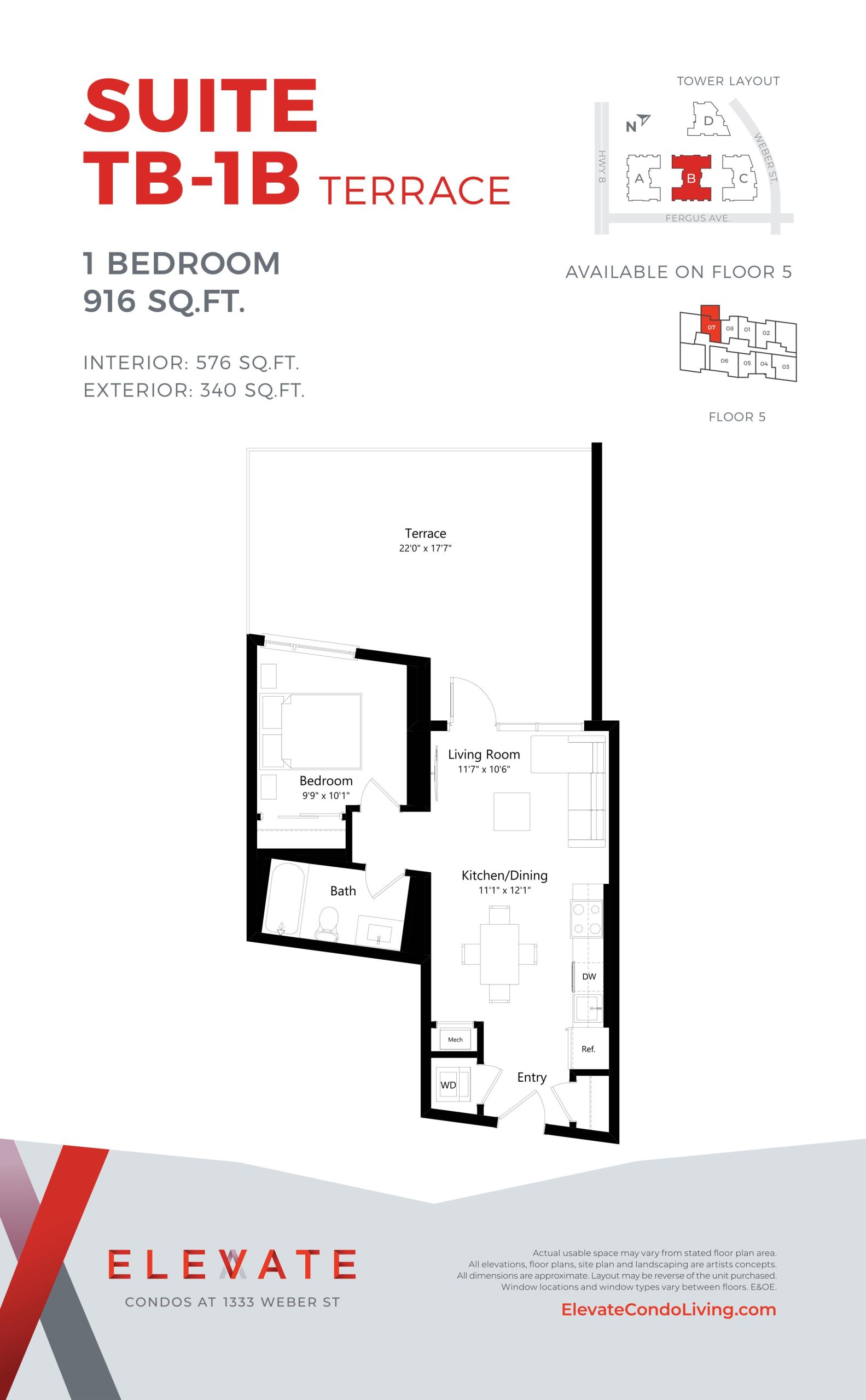 Suite TB-1B Terrace floor plan