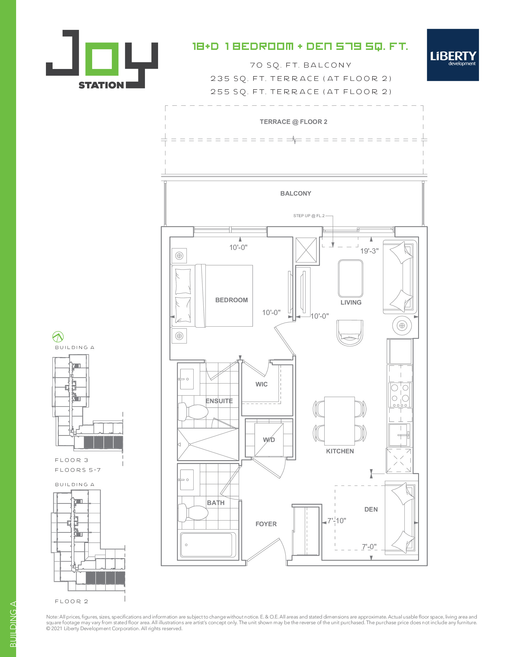1B+D (Building A) floor plan