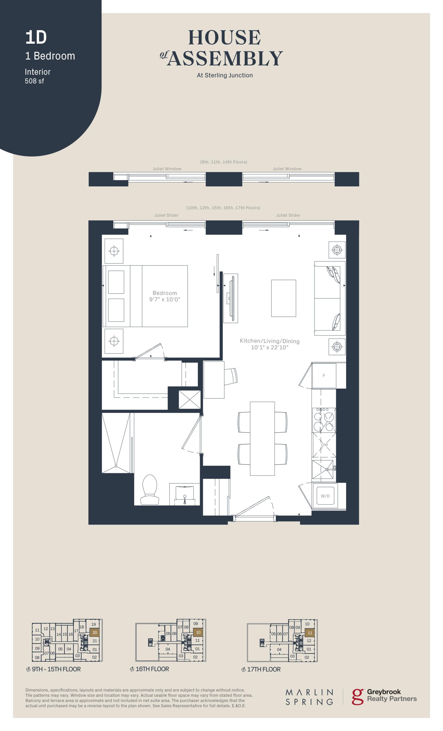 1D floor plan