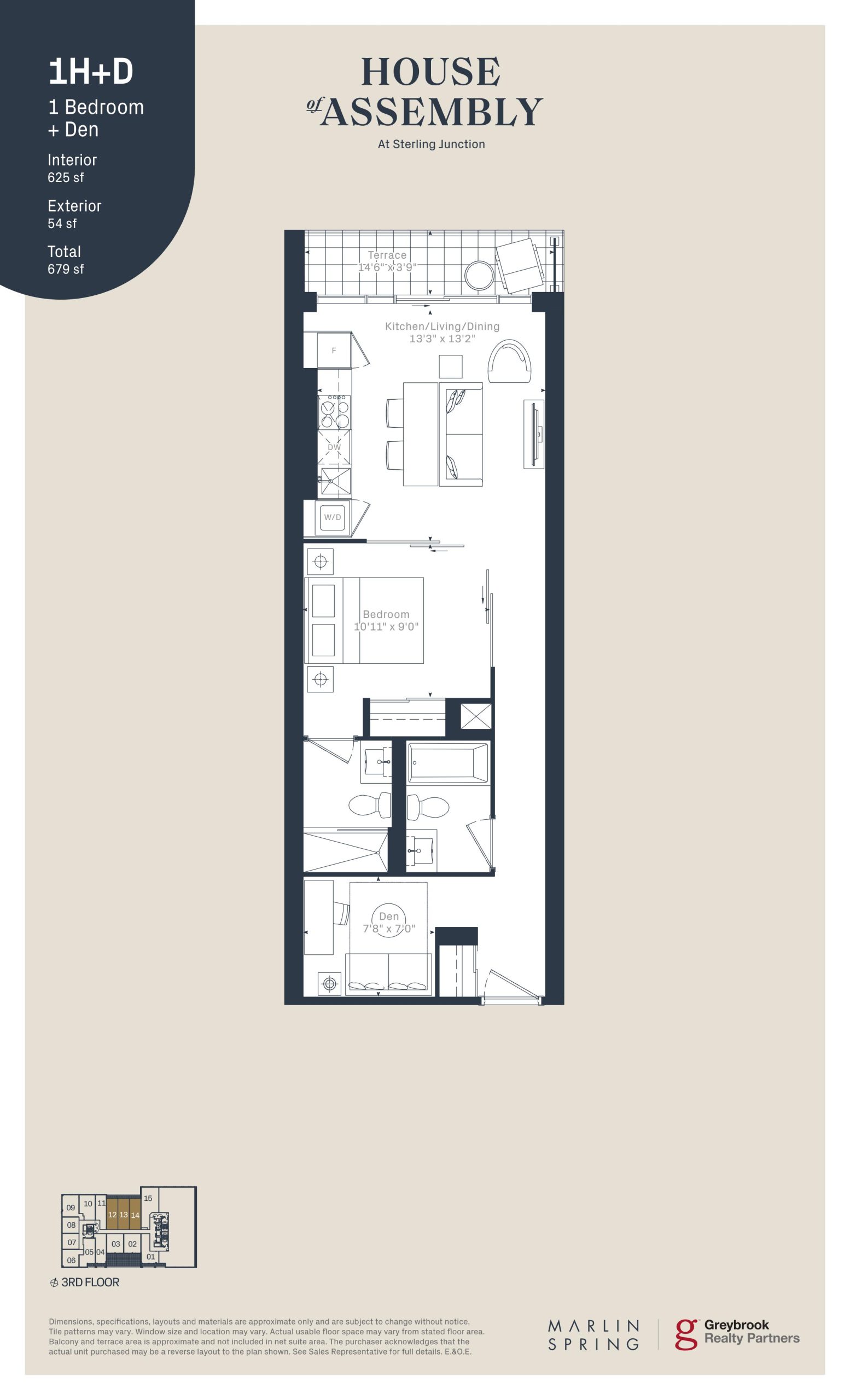 1H+D floor plan