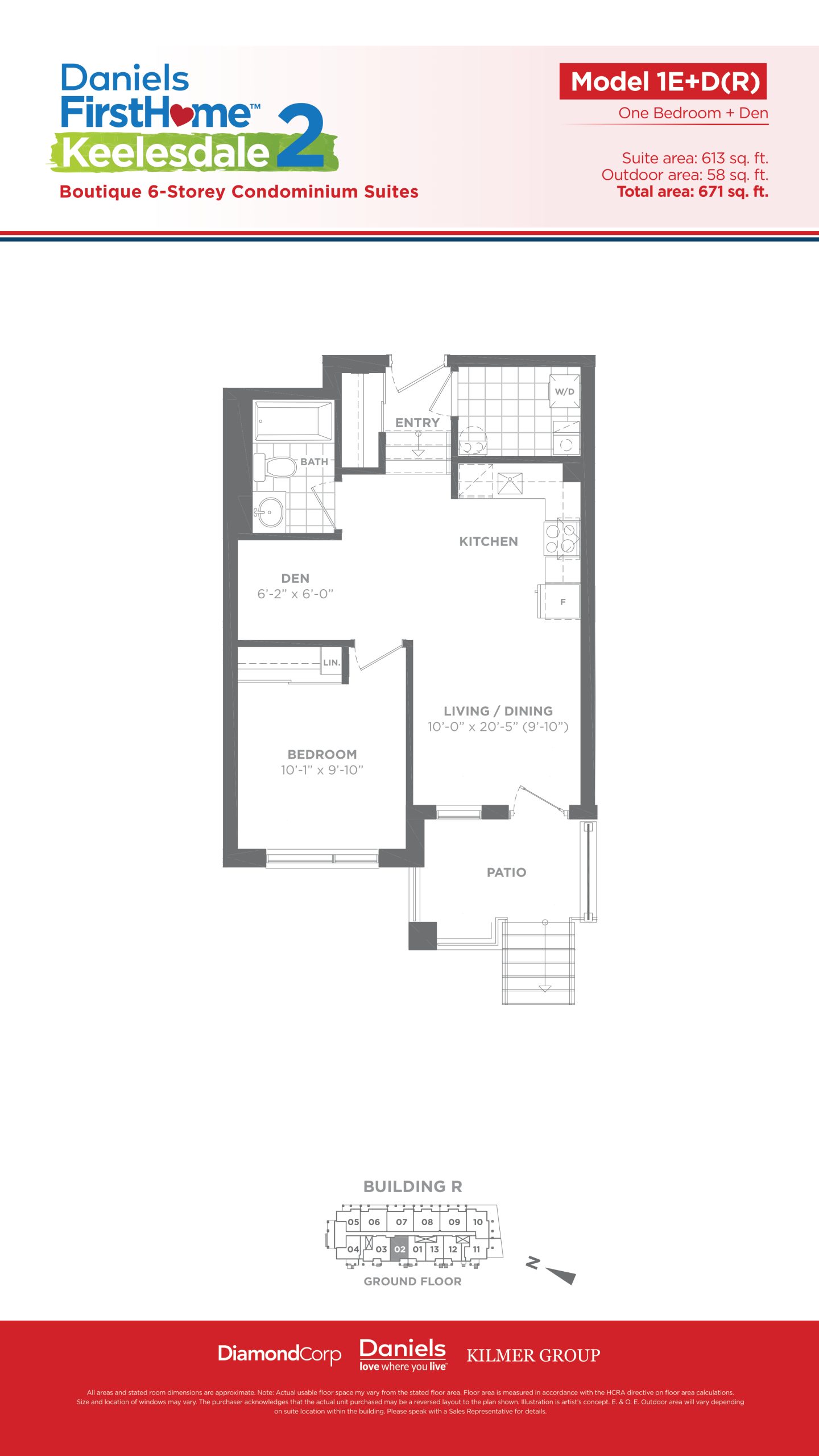 Model 1E+D (R) floor plan