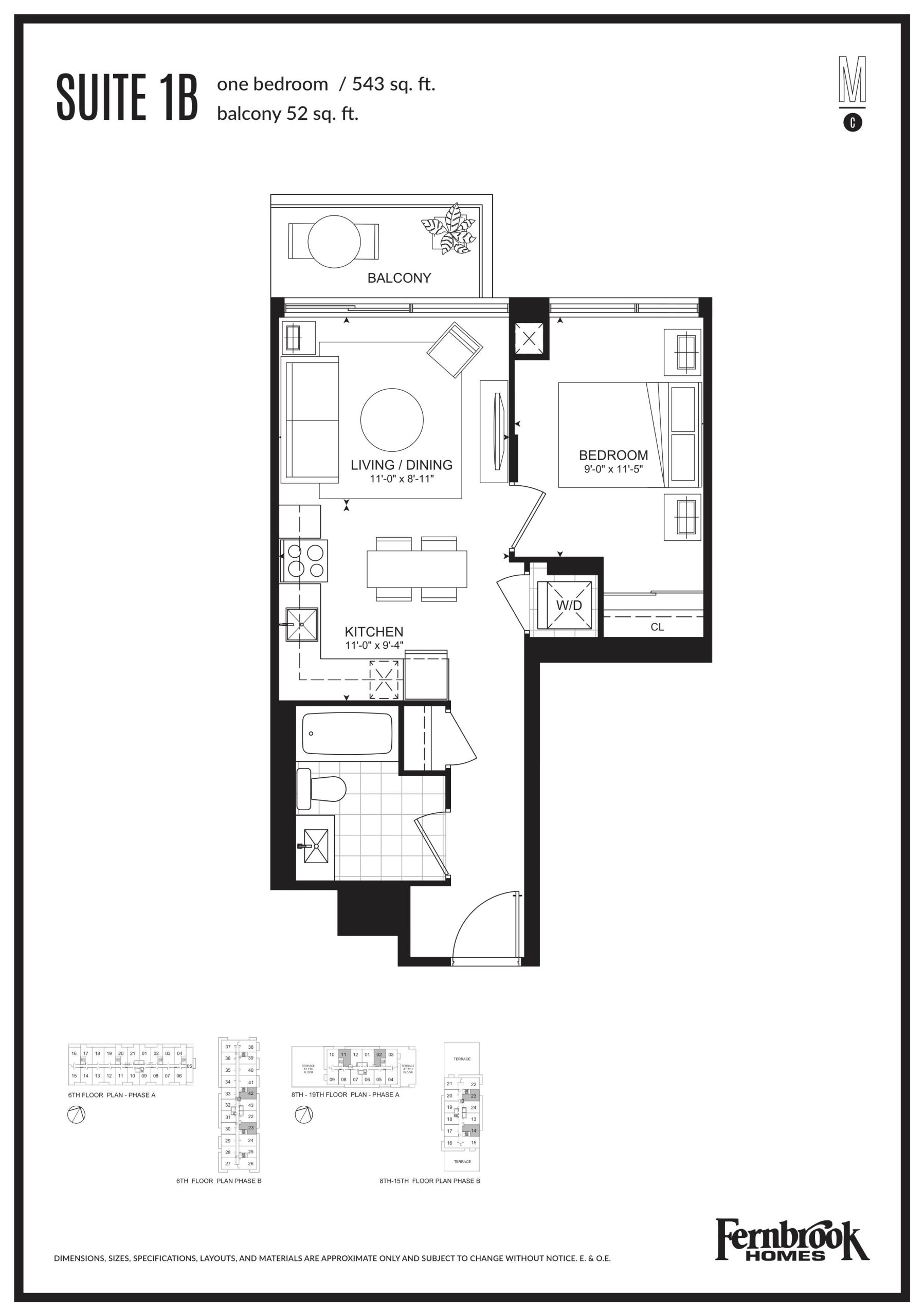Suite 1B floor plan