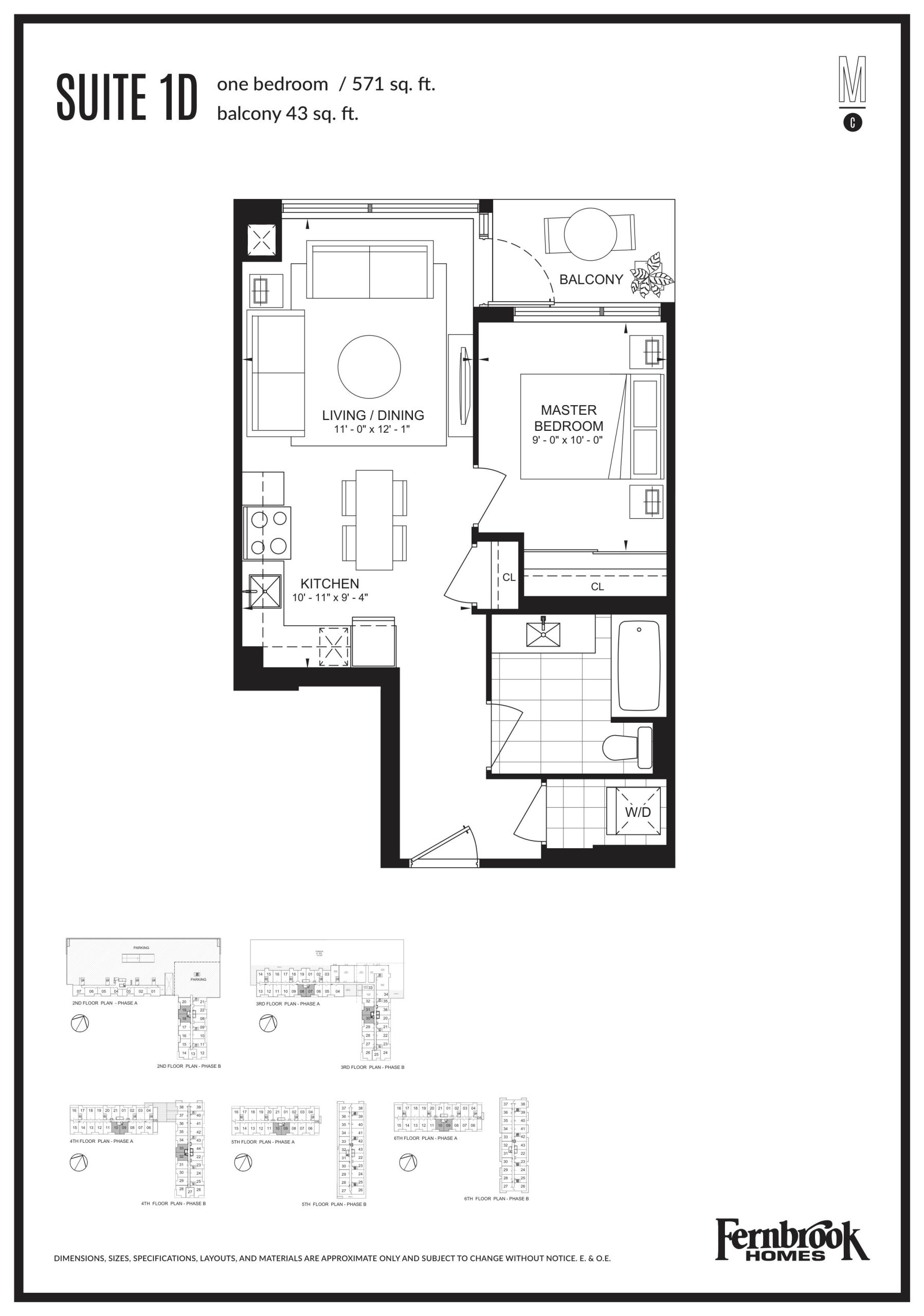 Suite 1D floor plan