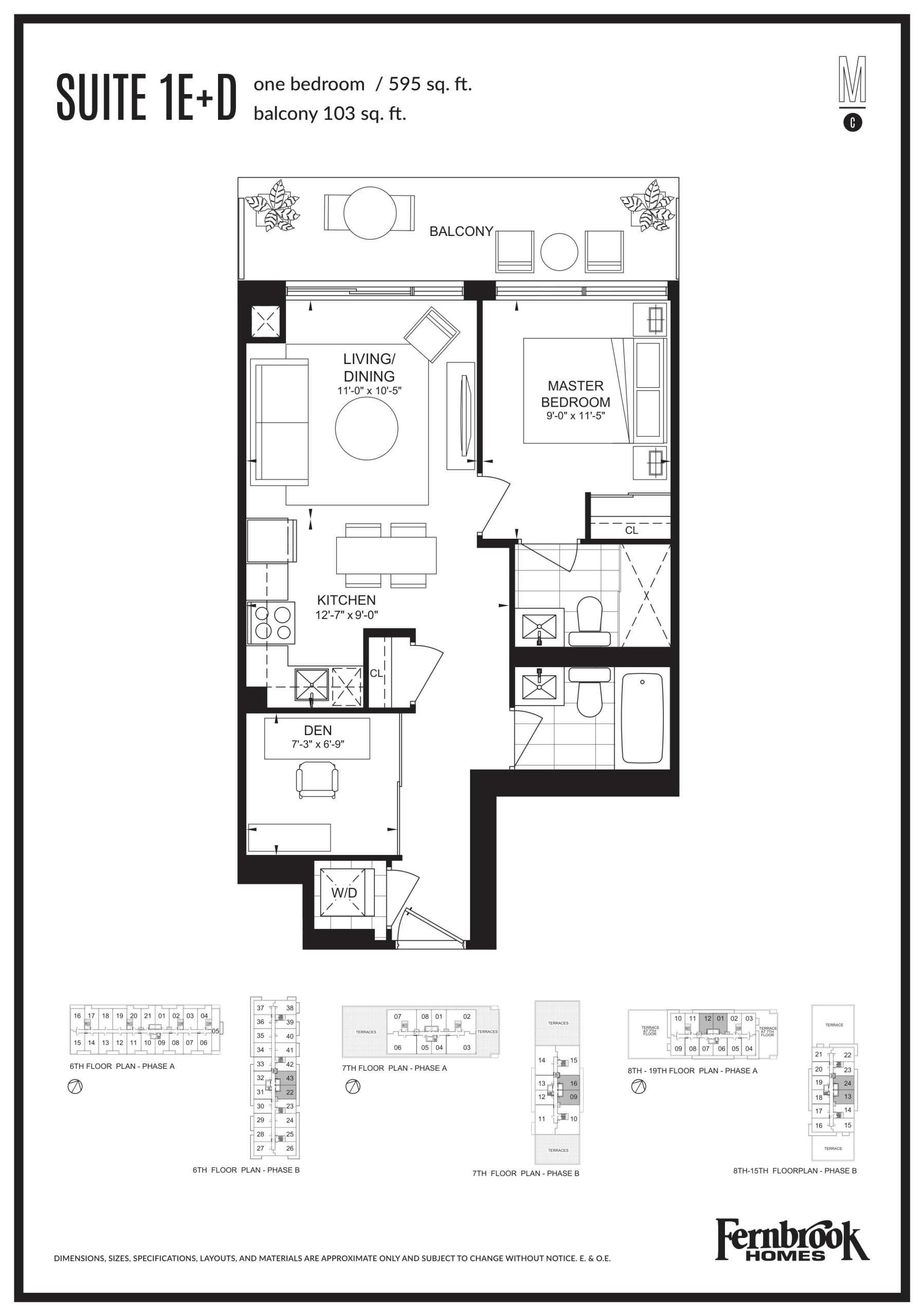 Suite 1E+D floor plan