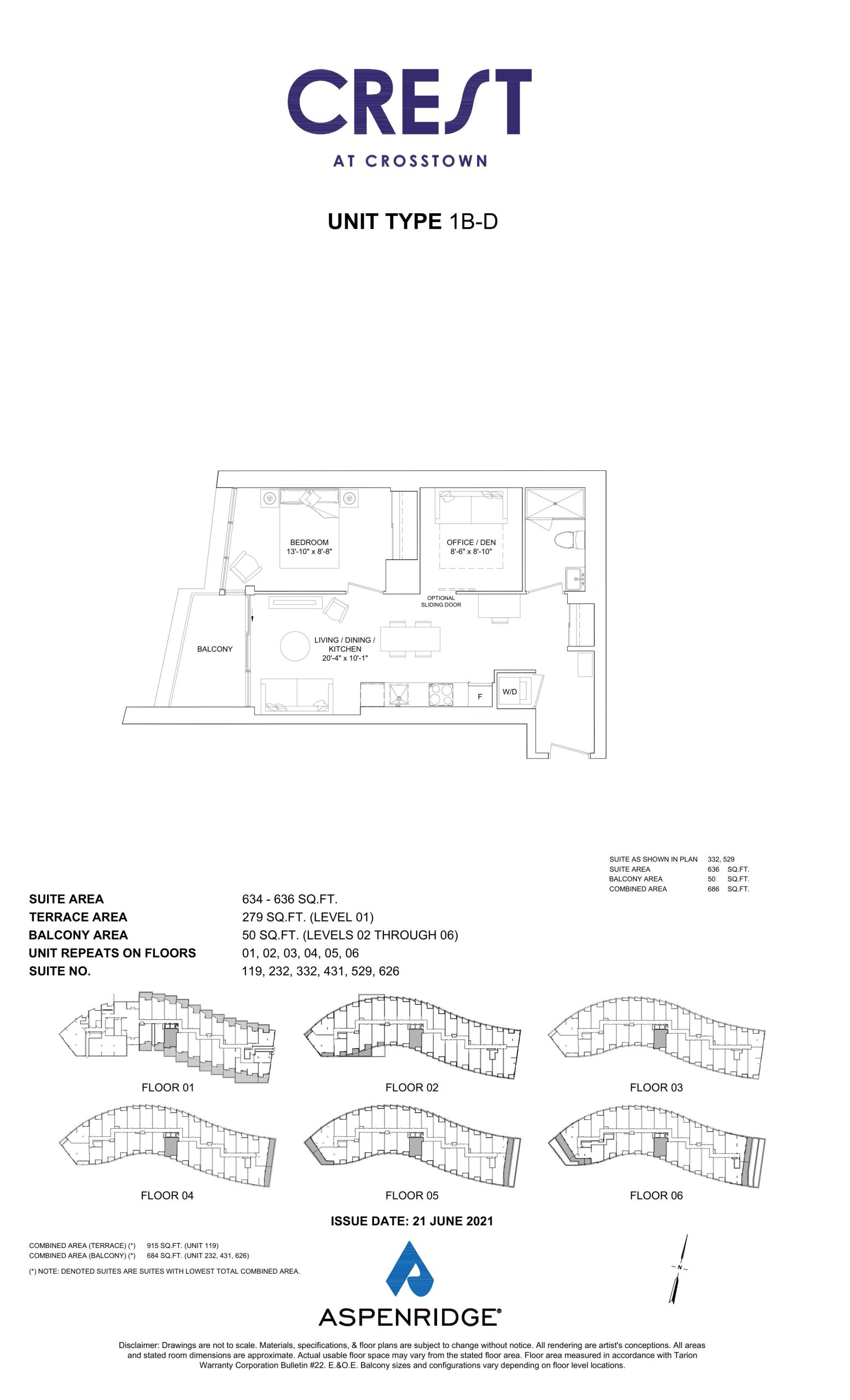 1B-D floor plan