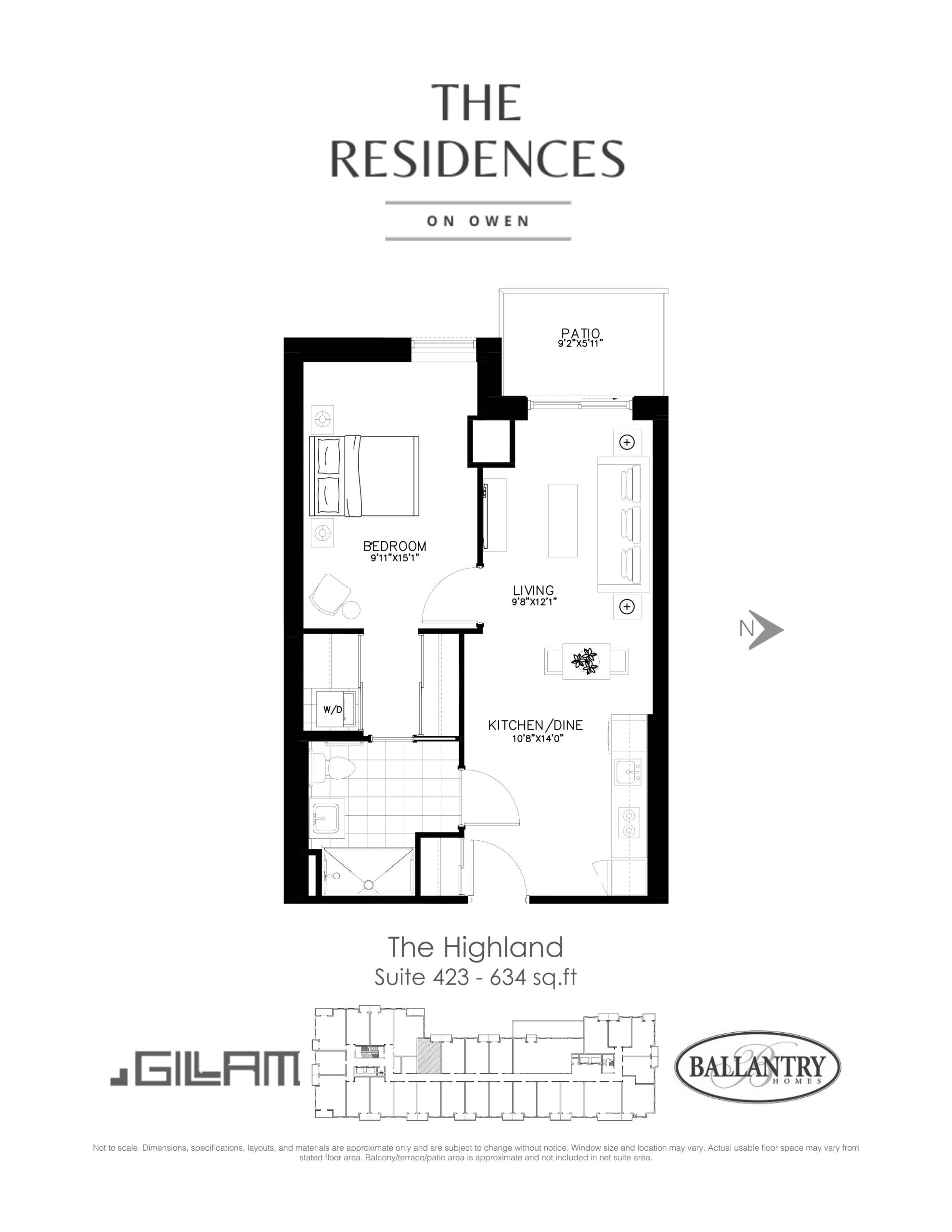 The Highland - Suite 423 floor plan