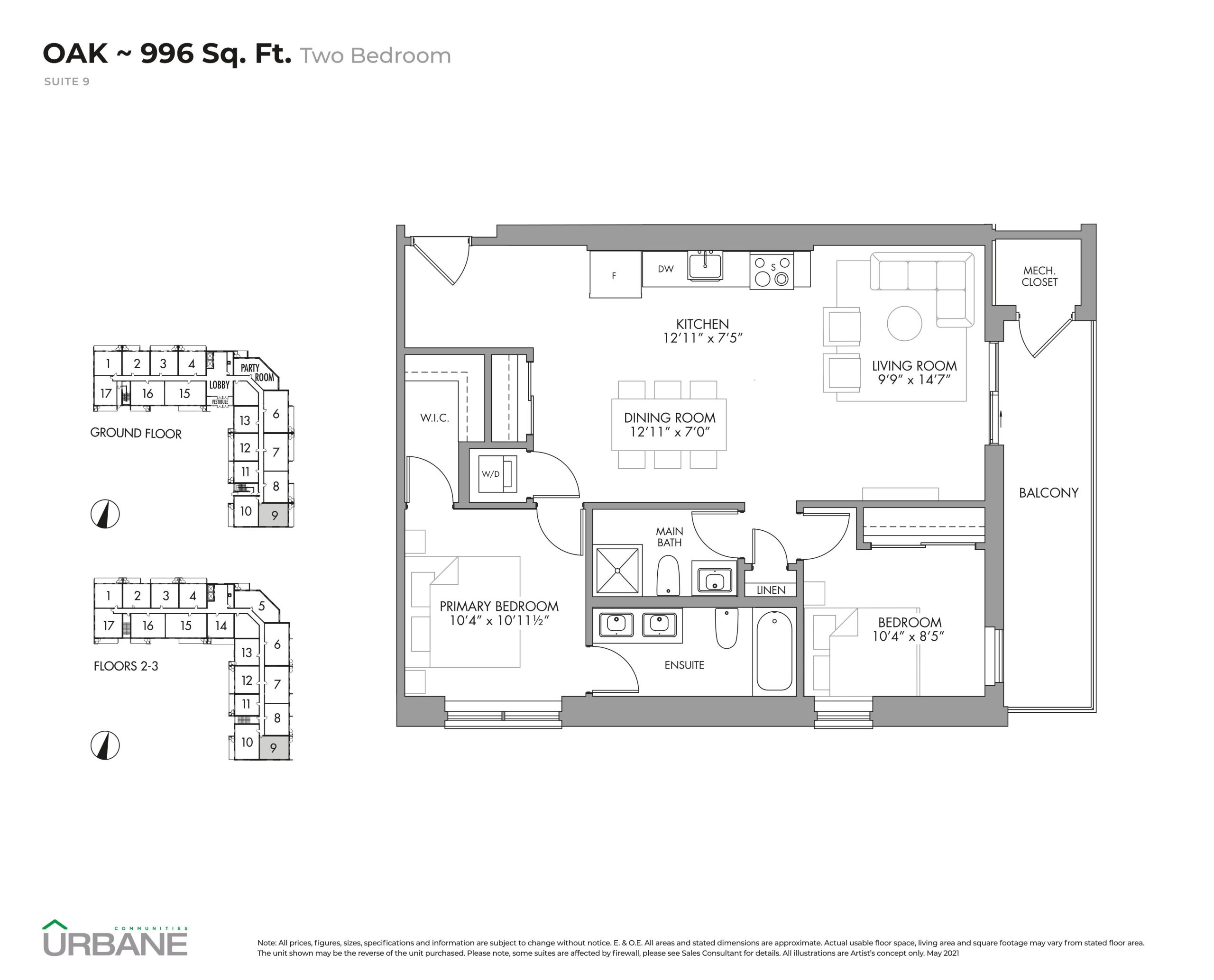Oak floor plan