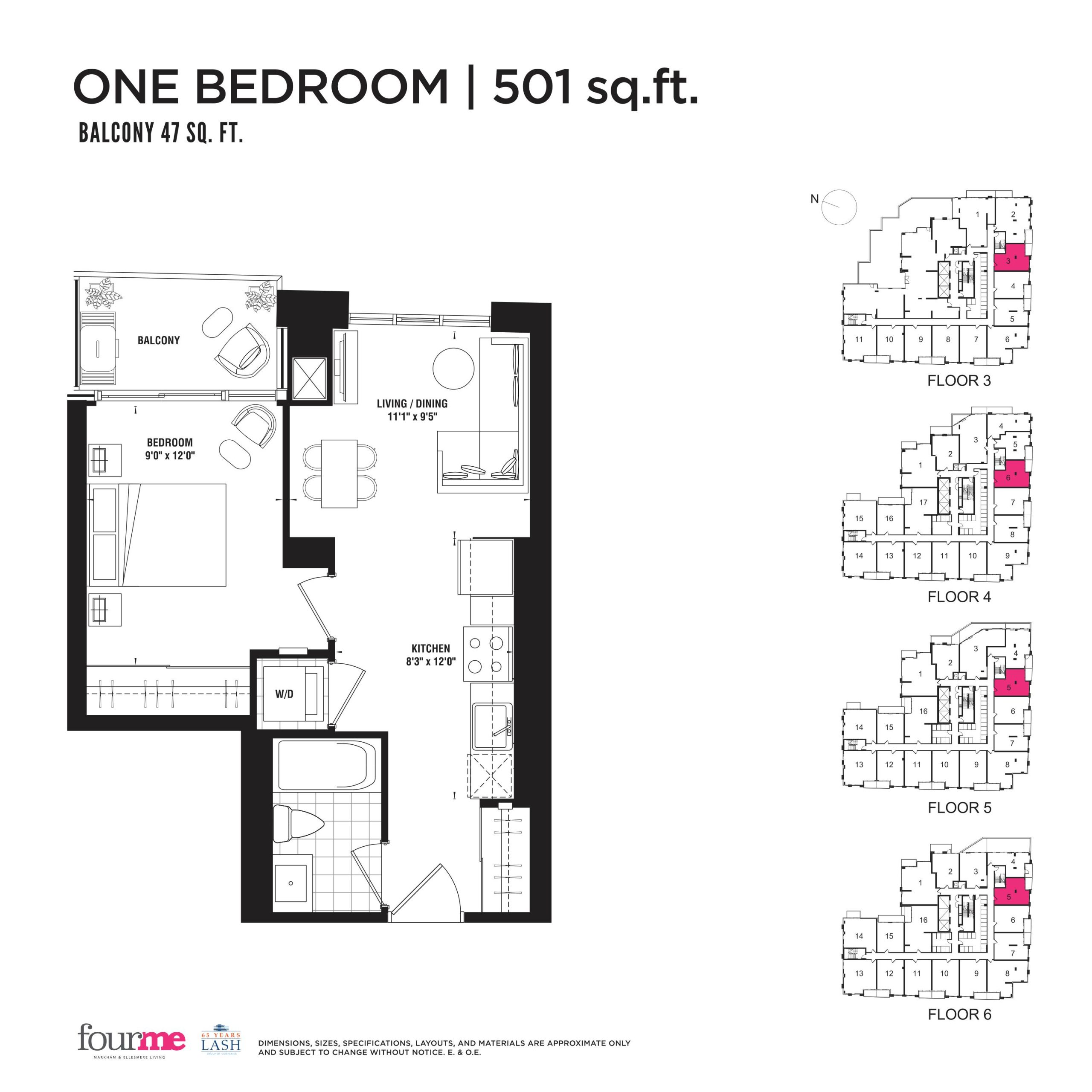 501 sq.ft. - Podium floor plan