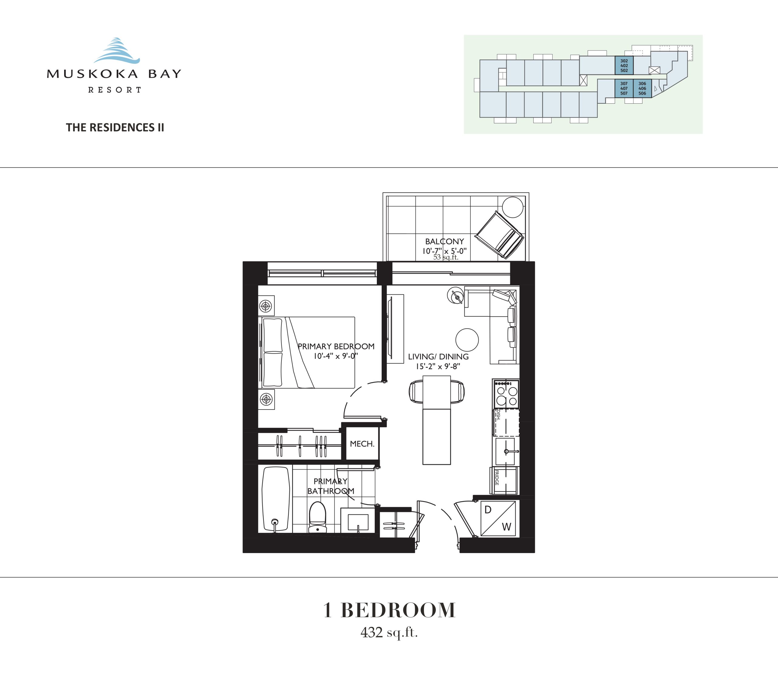 432 sq.ft. floor plan