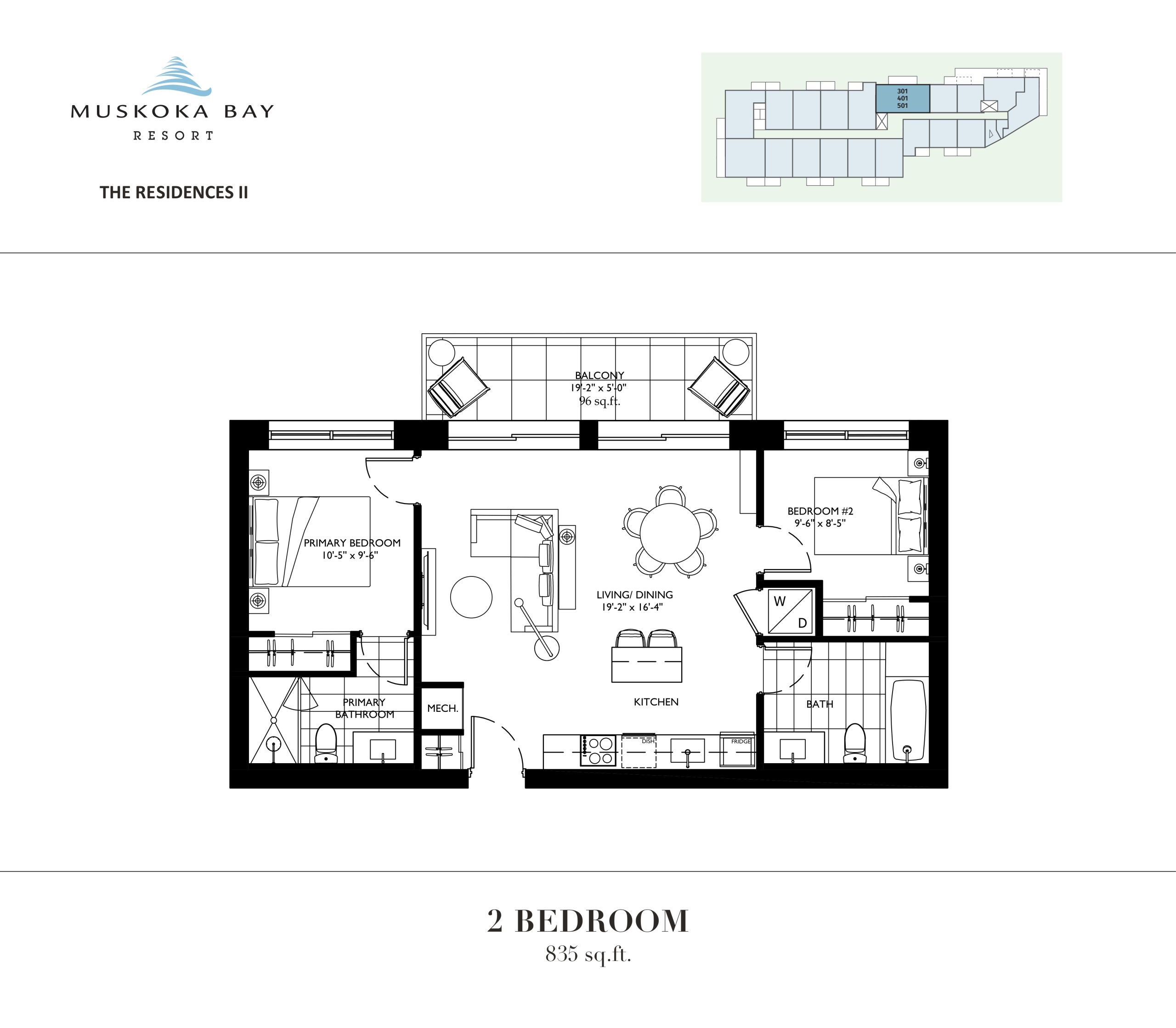 835 sq.ft floor plan