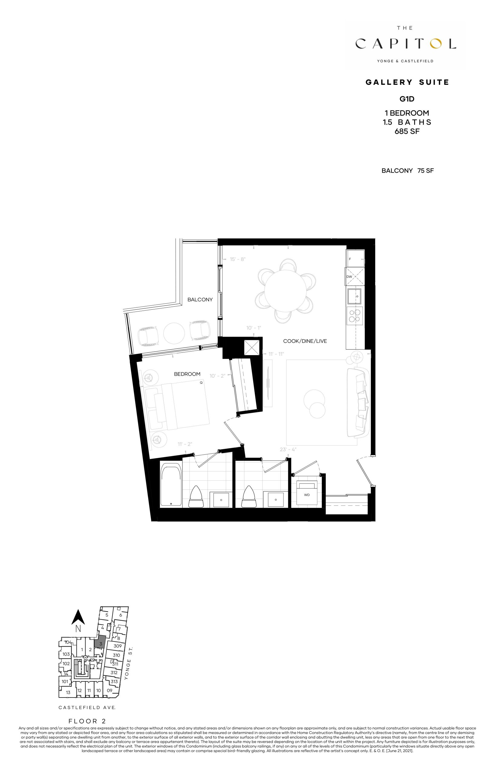 G1D - Gallery Suite floor plan