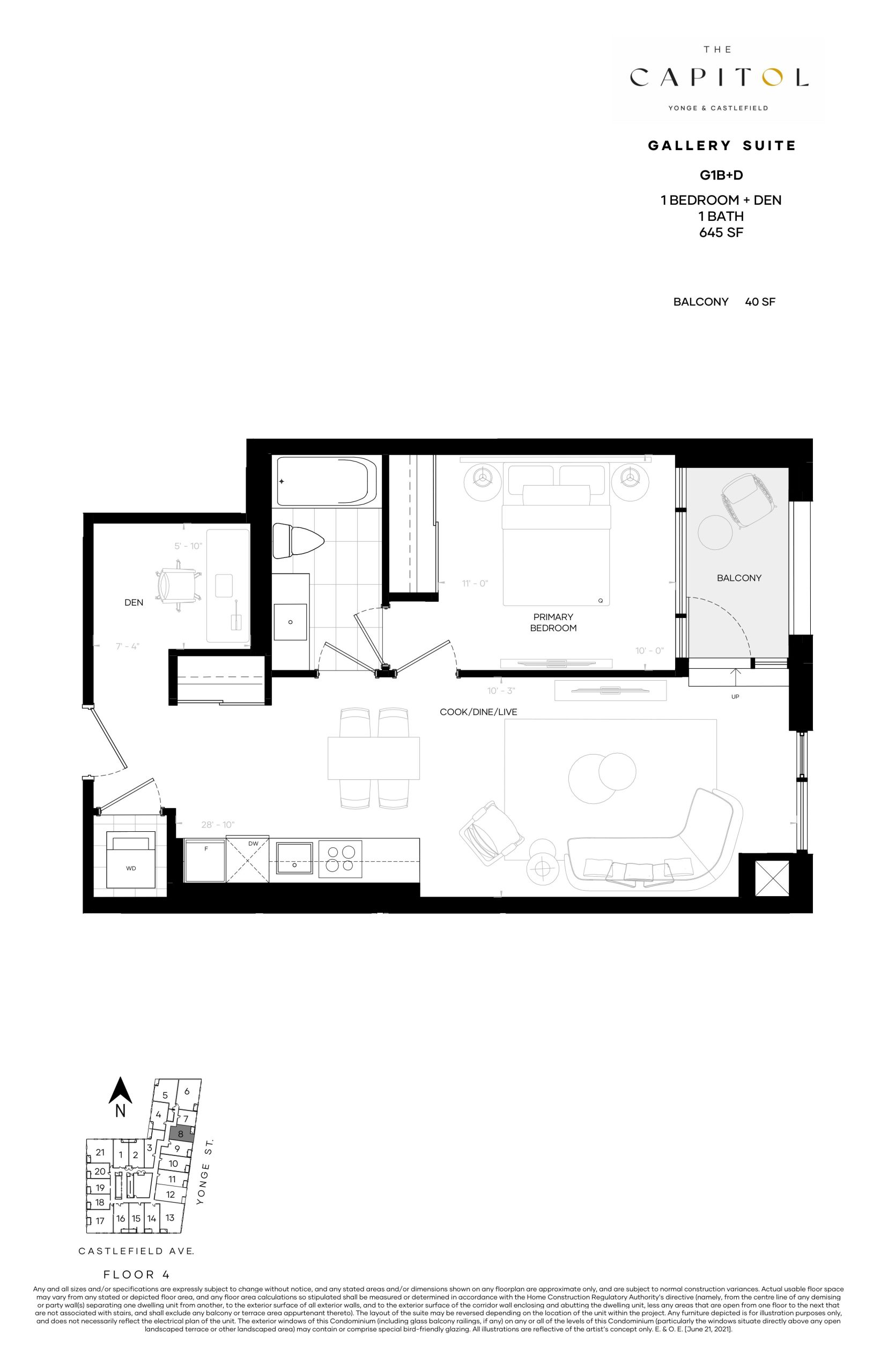 G1B+D - Gallery Suite floor plan