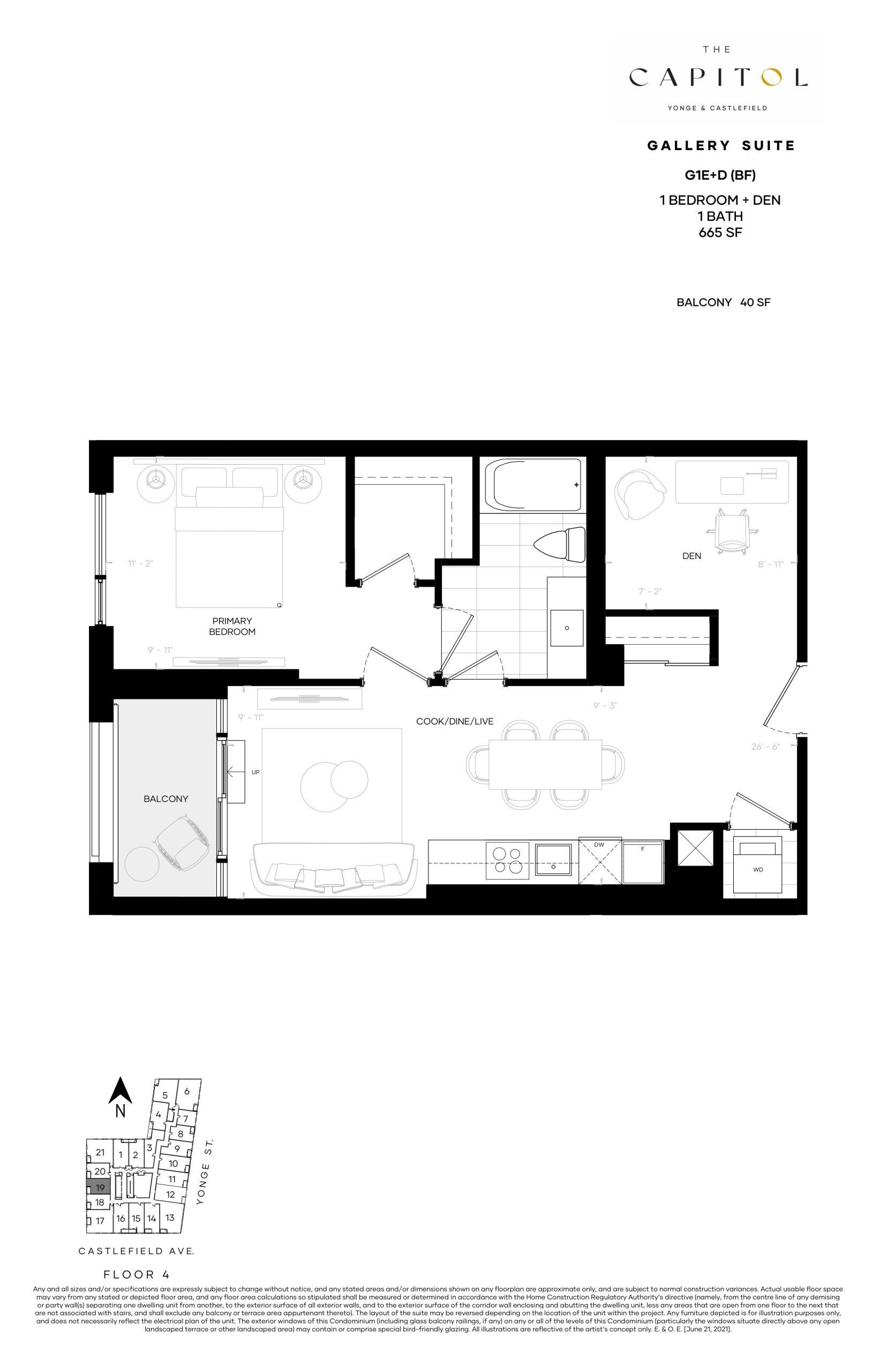 G1E+D (BF) - Gallery Suite floor plan