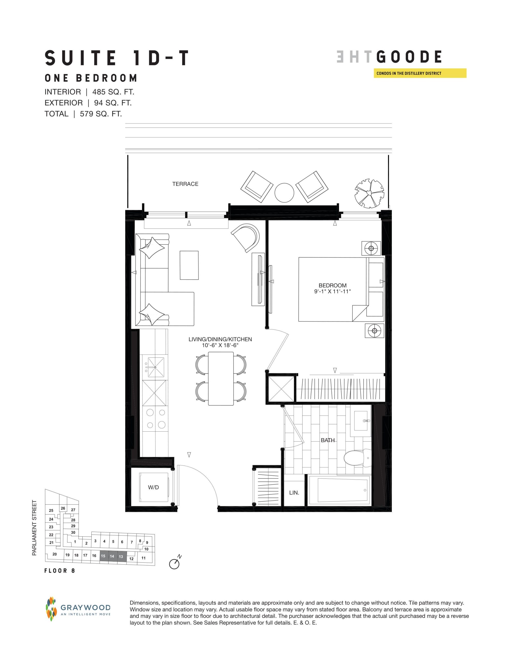 Suite 1D-T floor plan