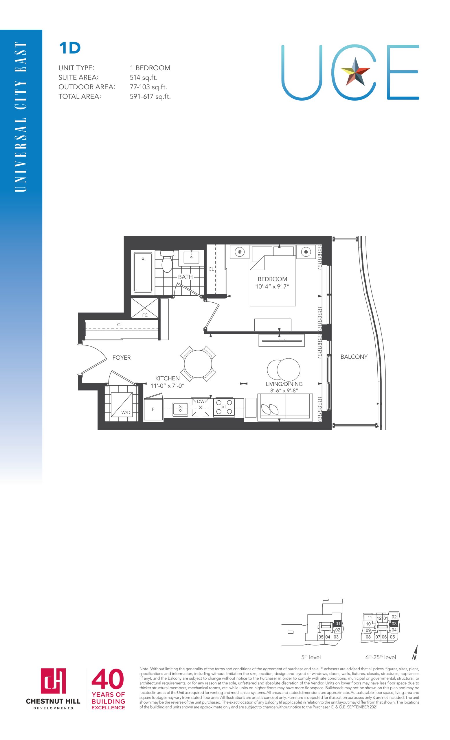 1D floor plan