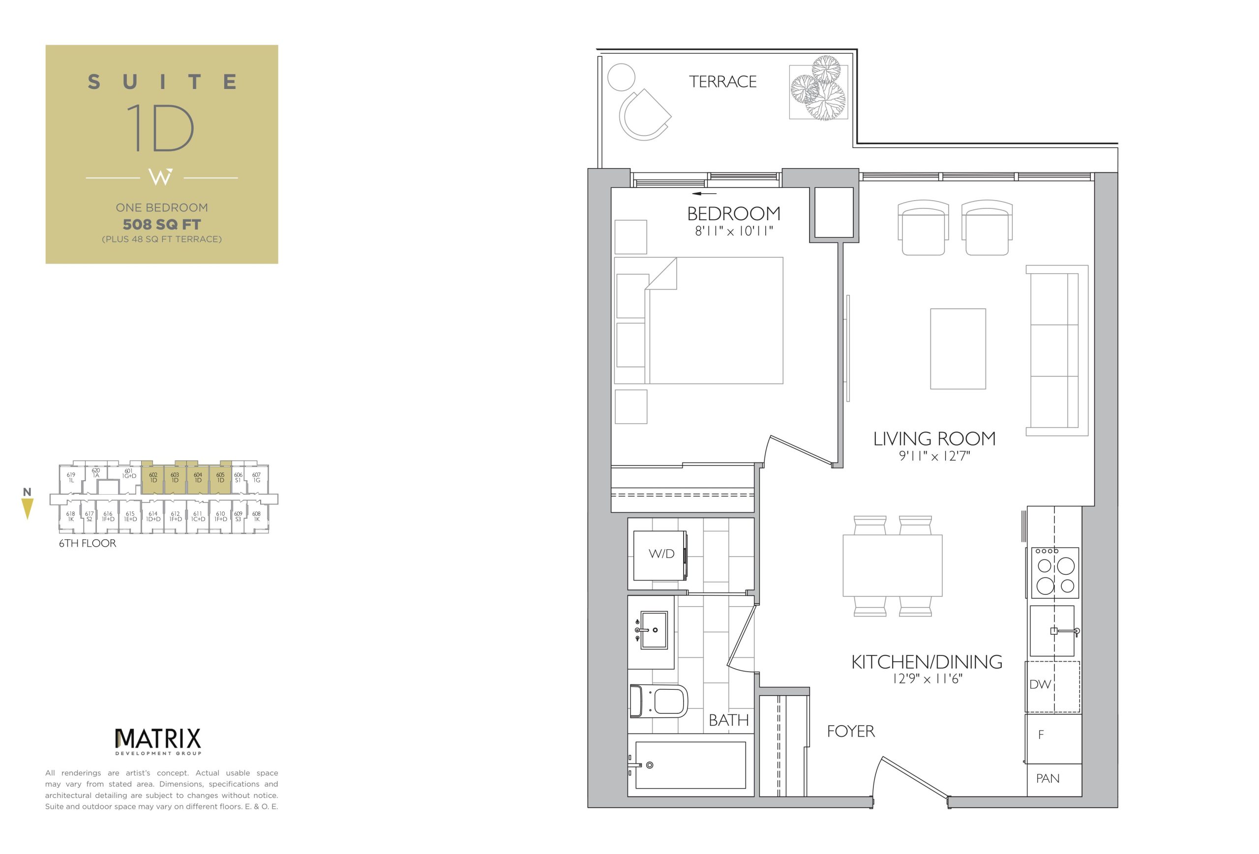 Suite 1D floor plan