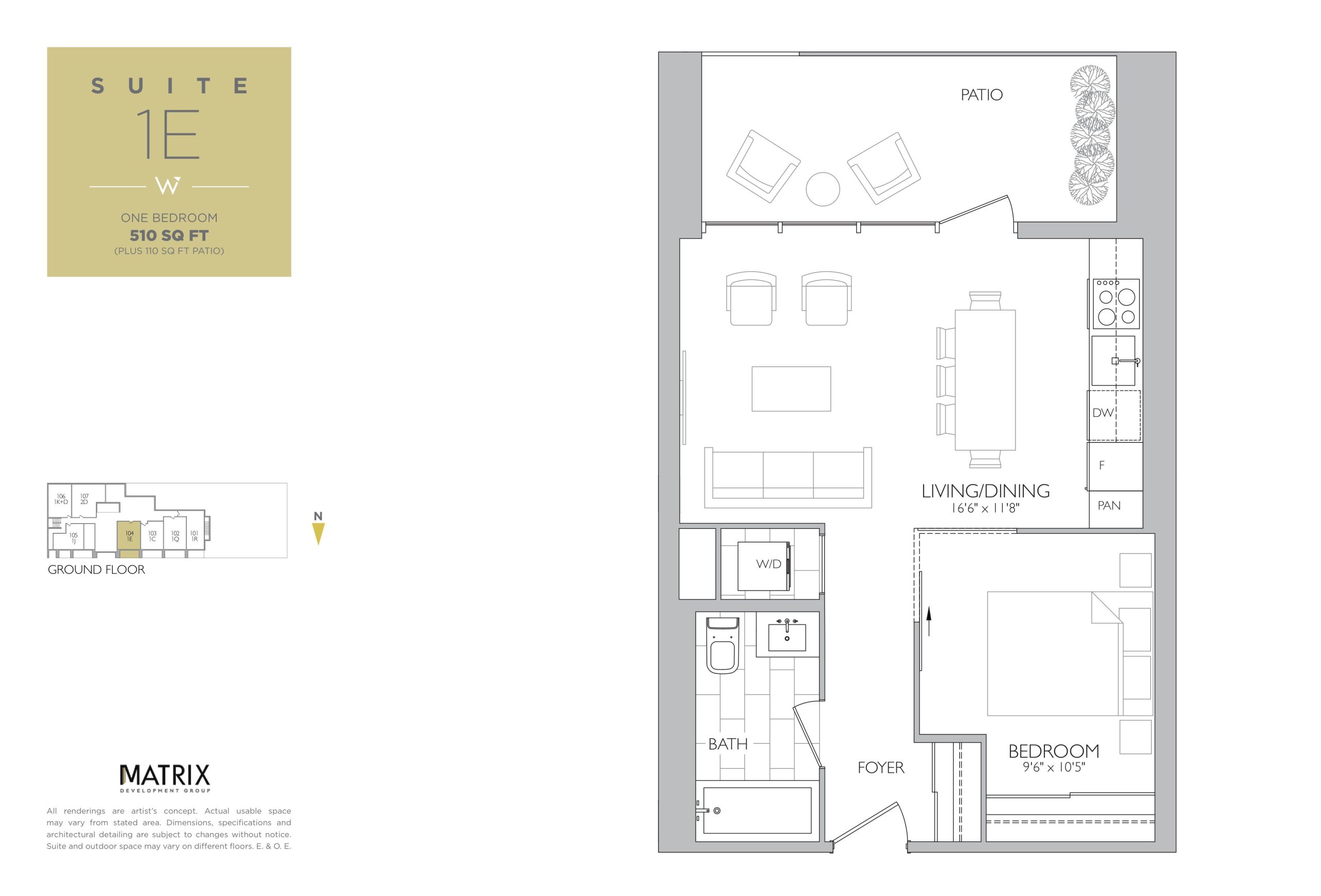 Suite 1E floor plan