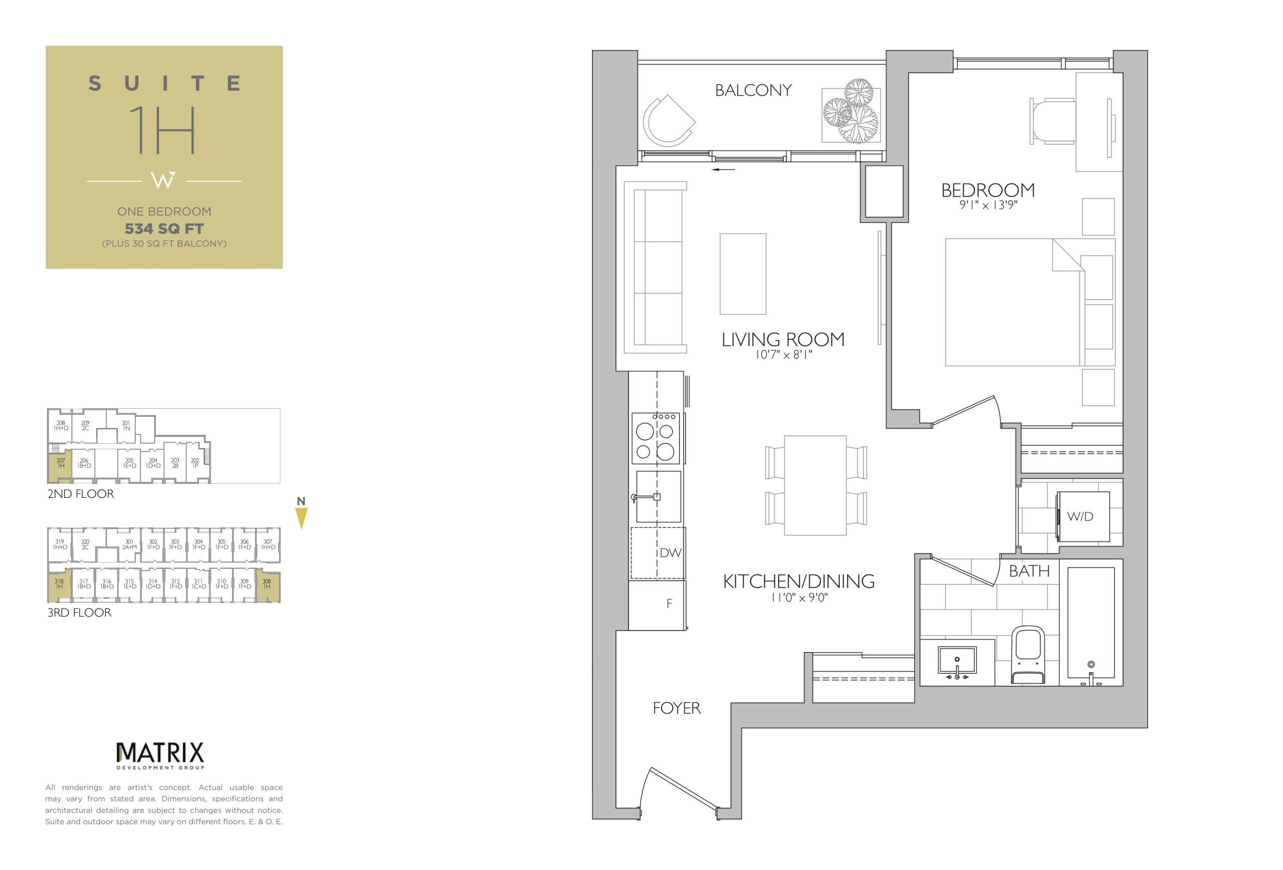 Suite 1H floor plan