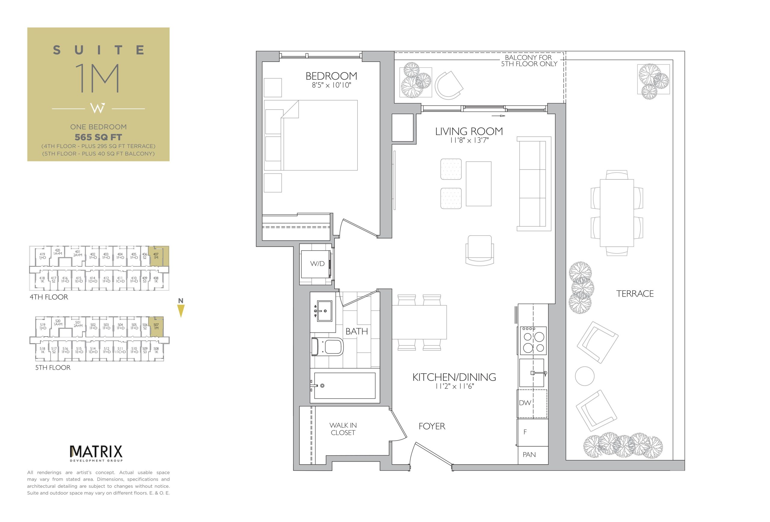 Suite 1M floor plan