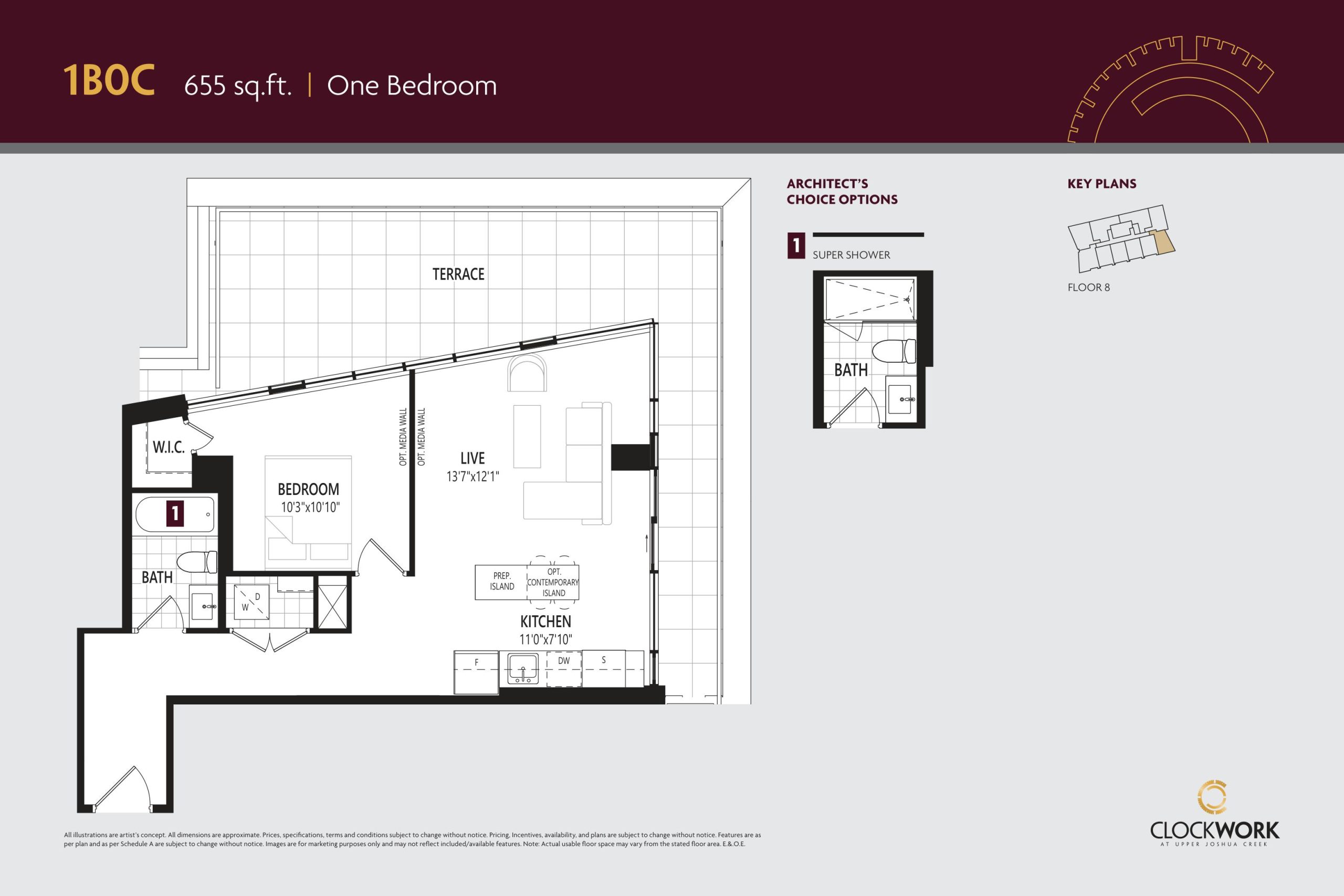1B0C floor plan