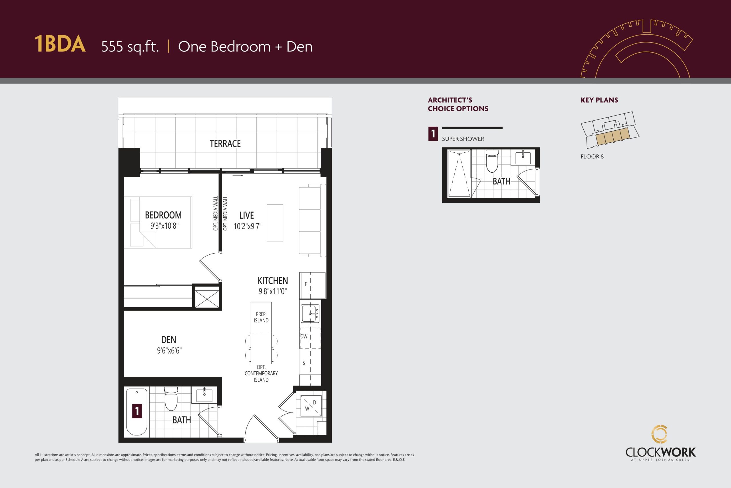 1BDA floor plan