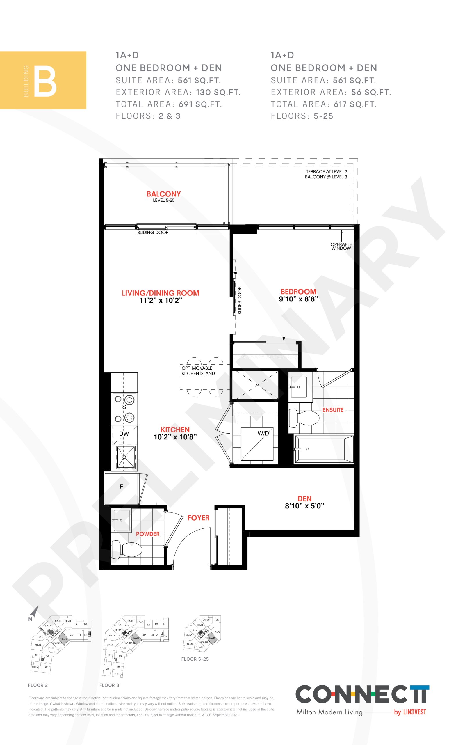 1A+D floor plan