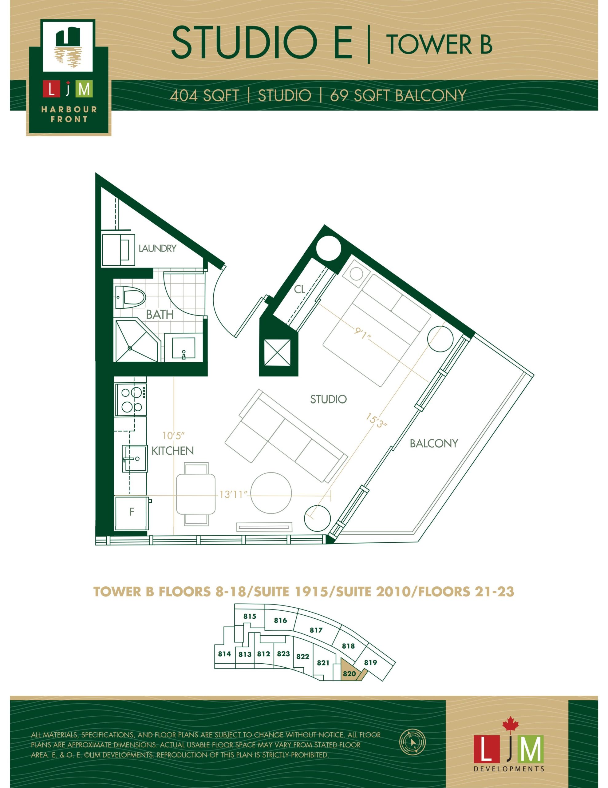 Studio E - Tower B floor plan