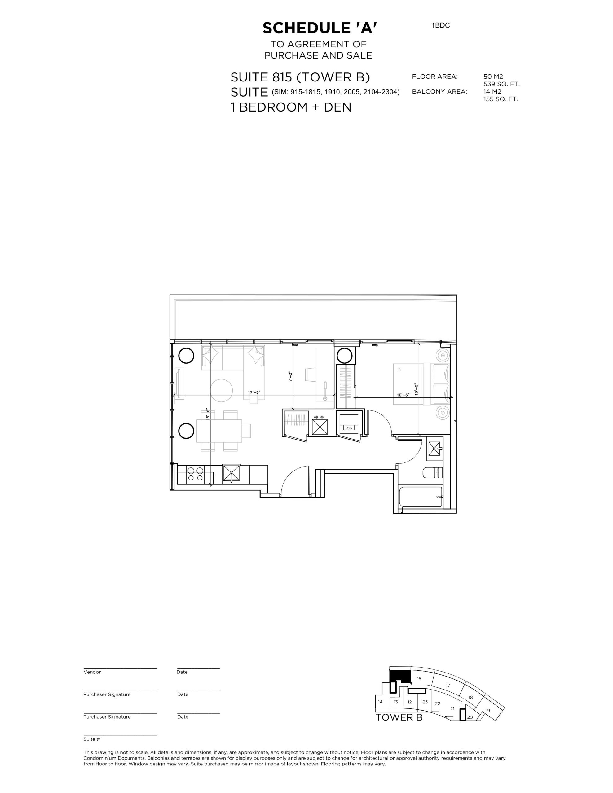 1BDC - Tower B floor plan