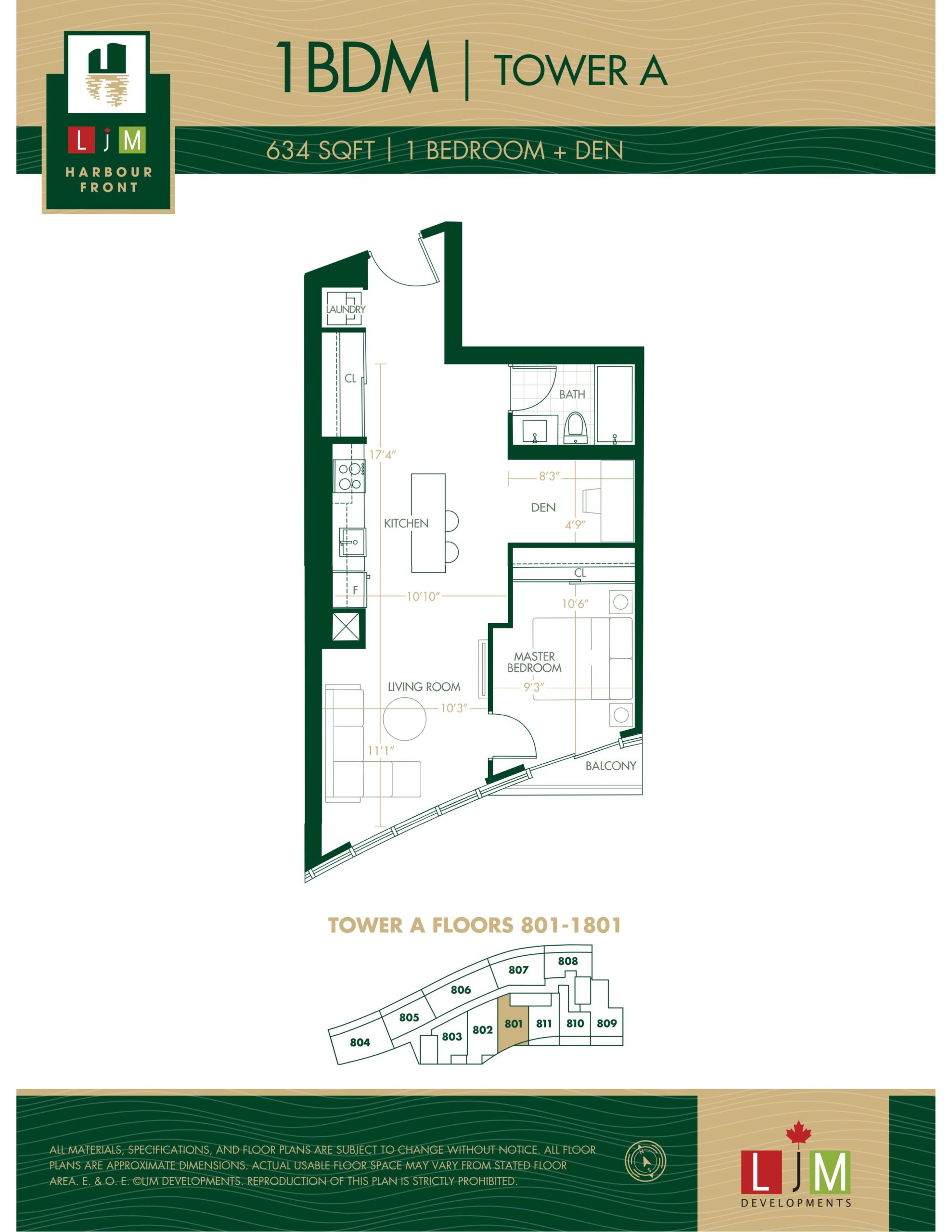 1BDM - Tower A floor plan