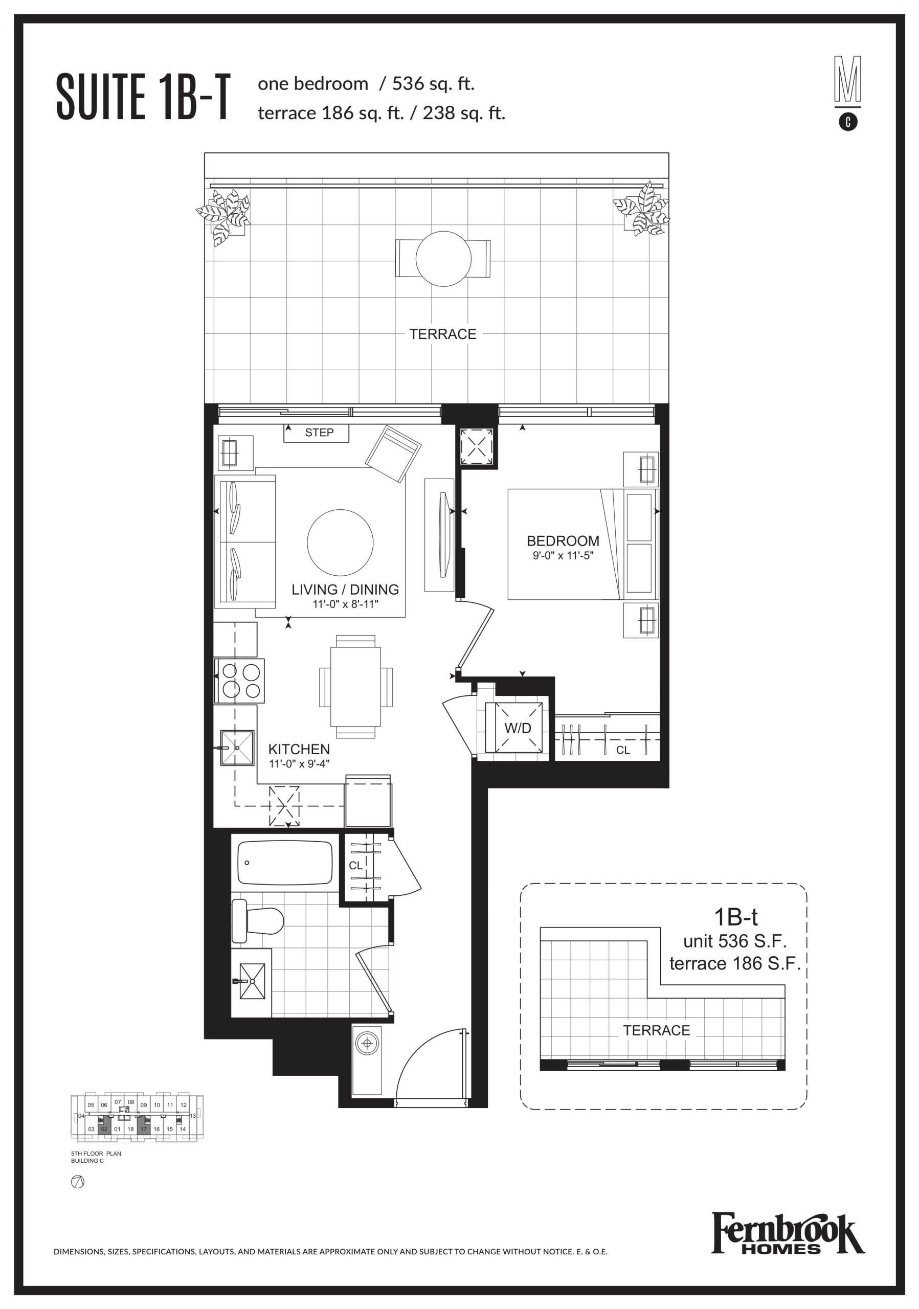 Suite 1B-T floor plan