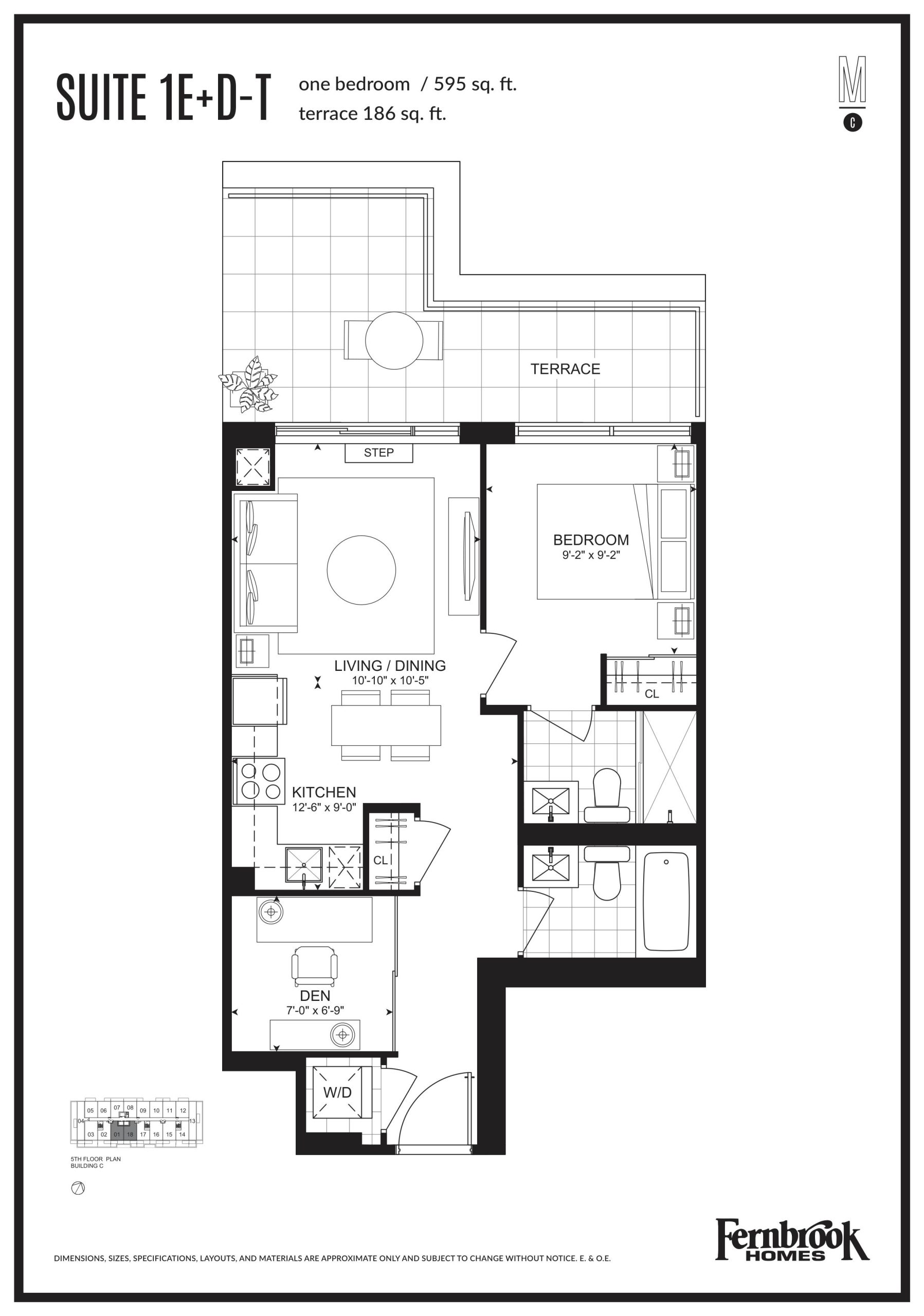 Suite 1E+D-T floor plan