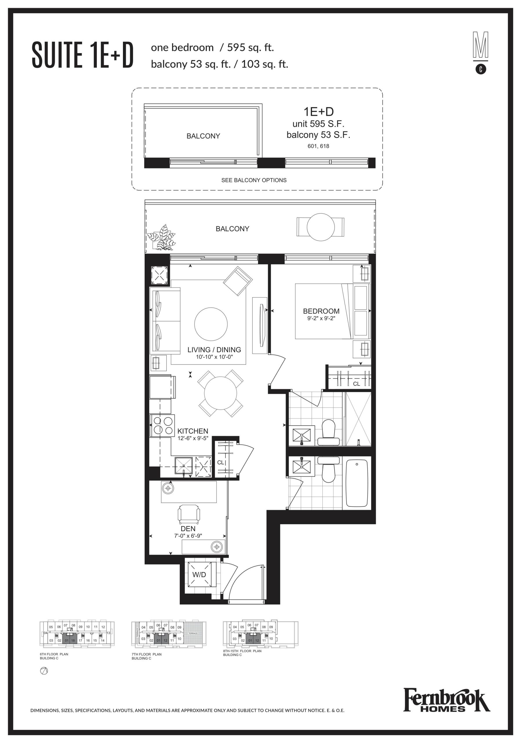 Suite 1E+D floor plan