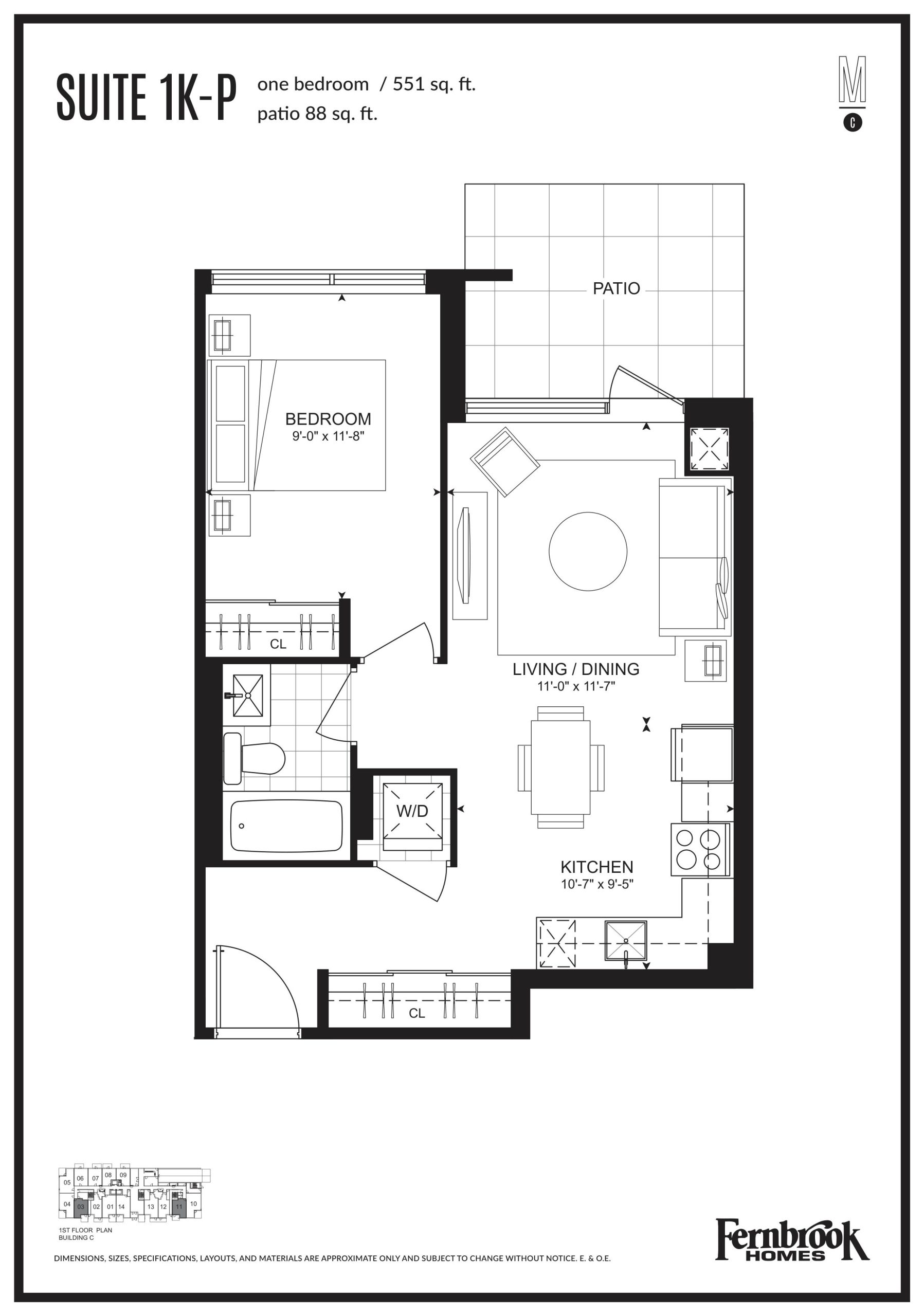 Suite 1K-P floor plan