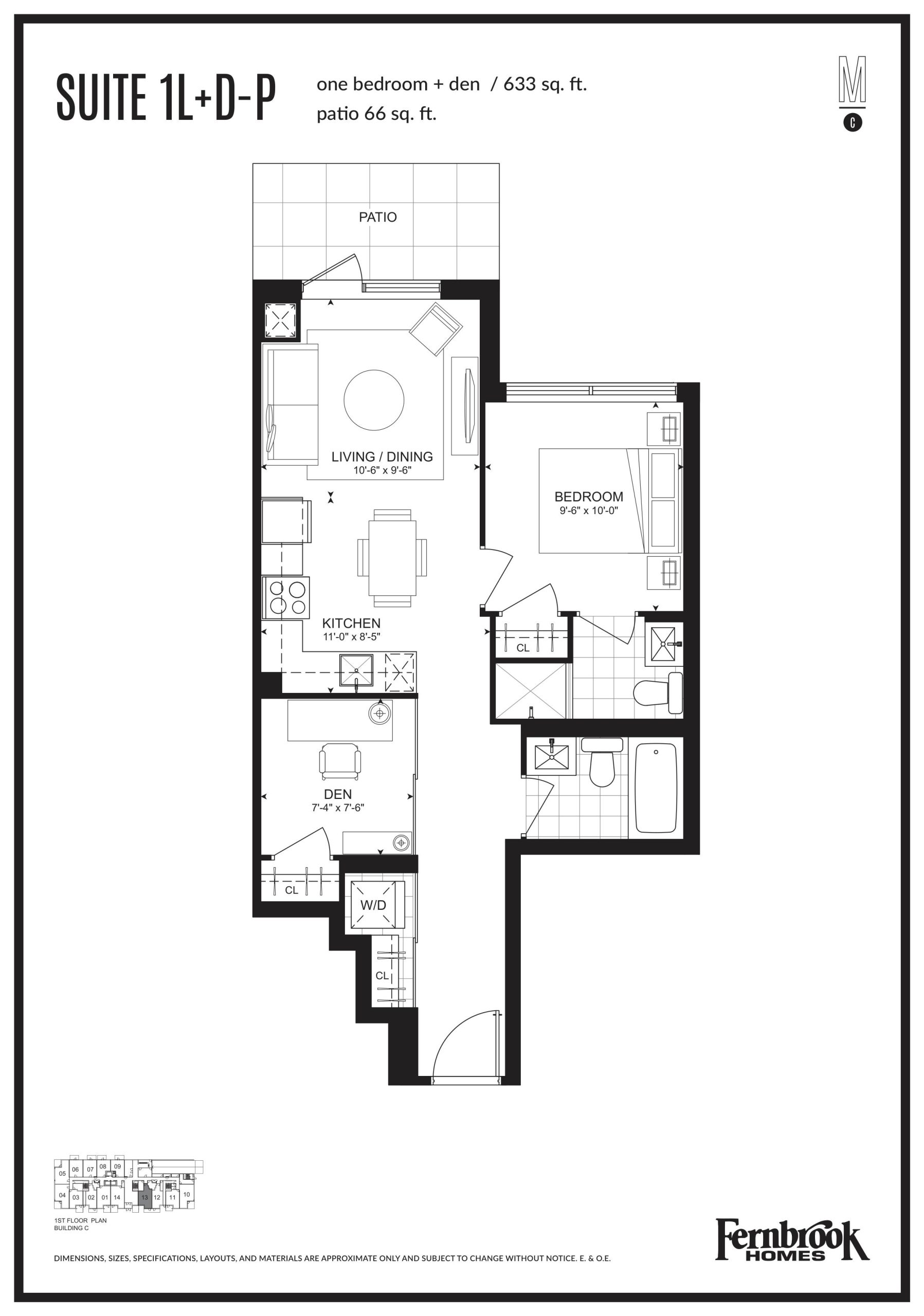 Suite 1L+D-P floor plan