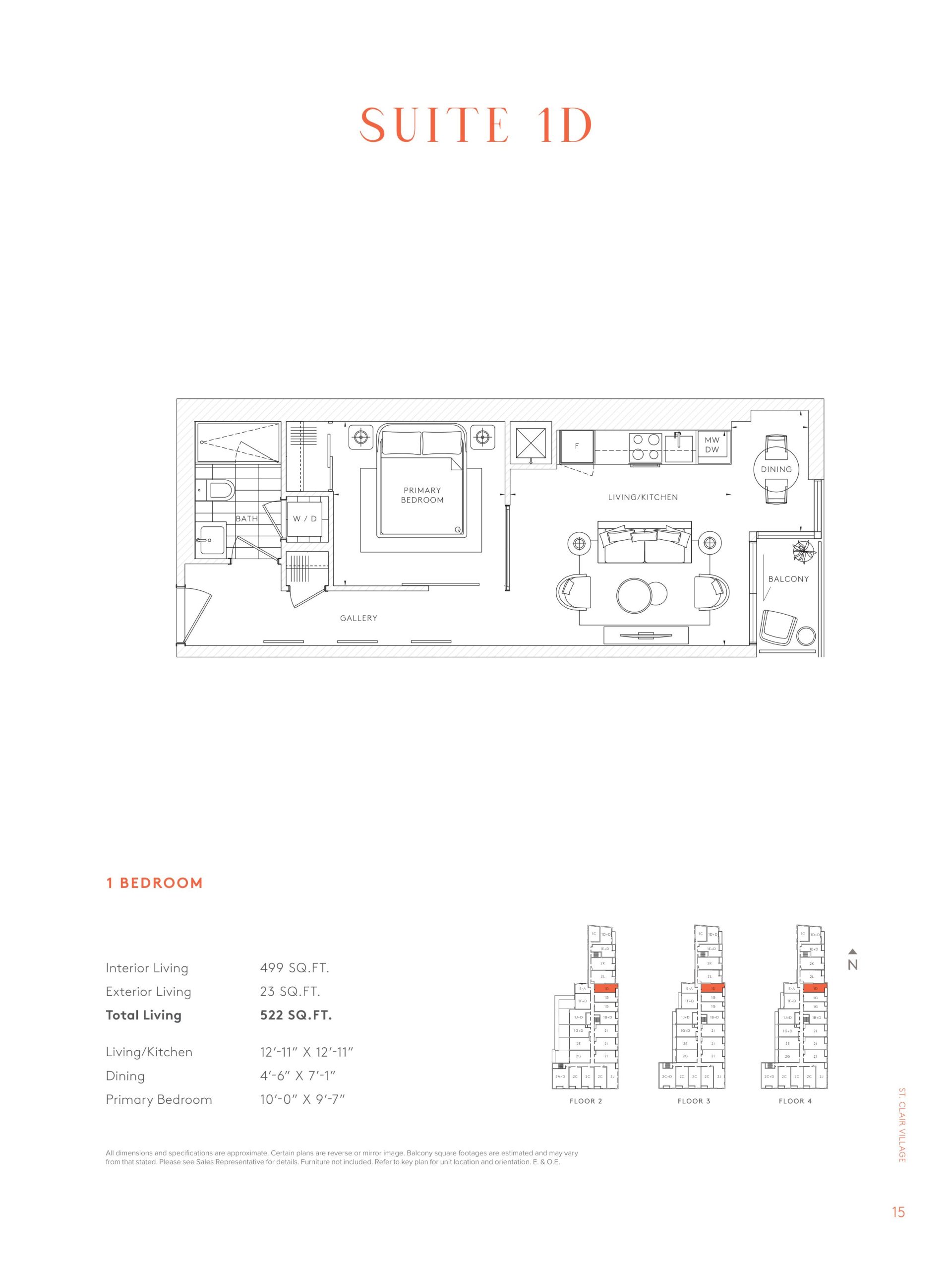Suite 1D floor plan