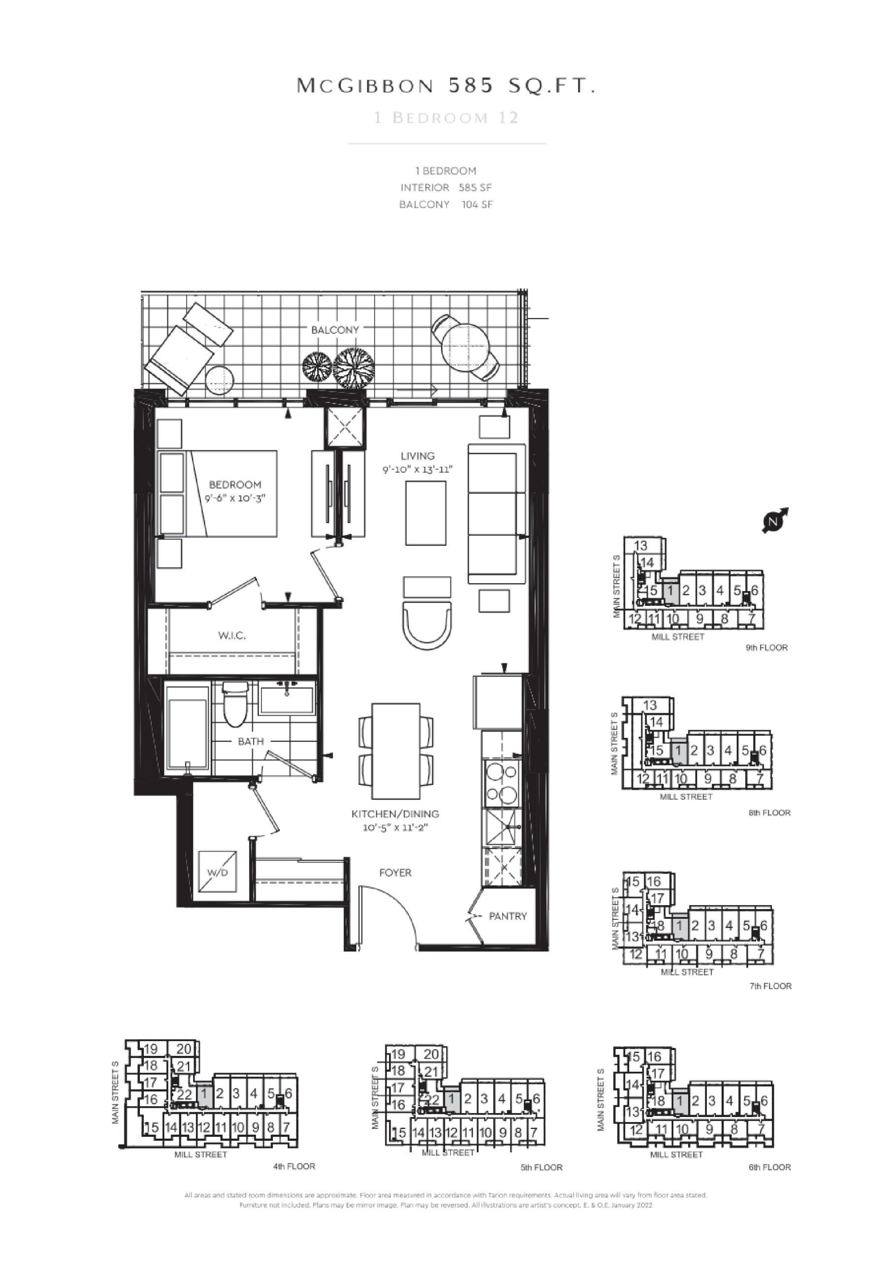 McGibbon 585 sq.ft. floor plan