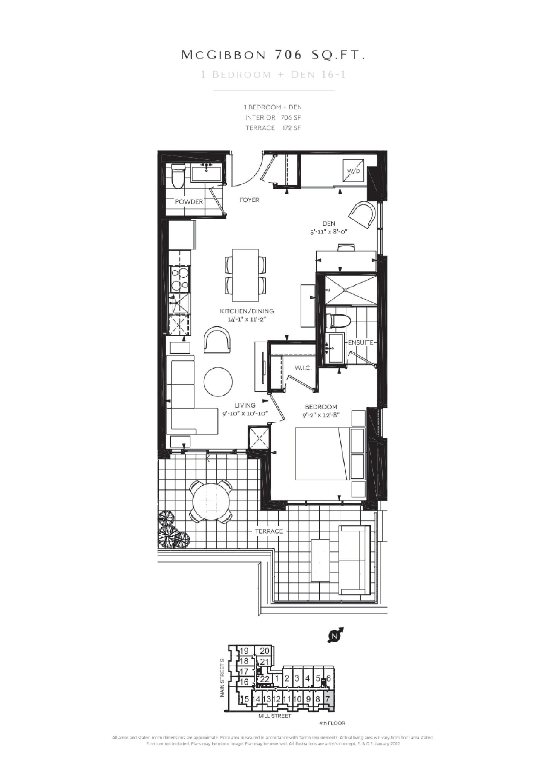 McGibbon 706 sq.ft. (Terrace) floor plan