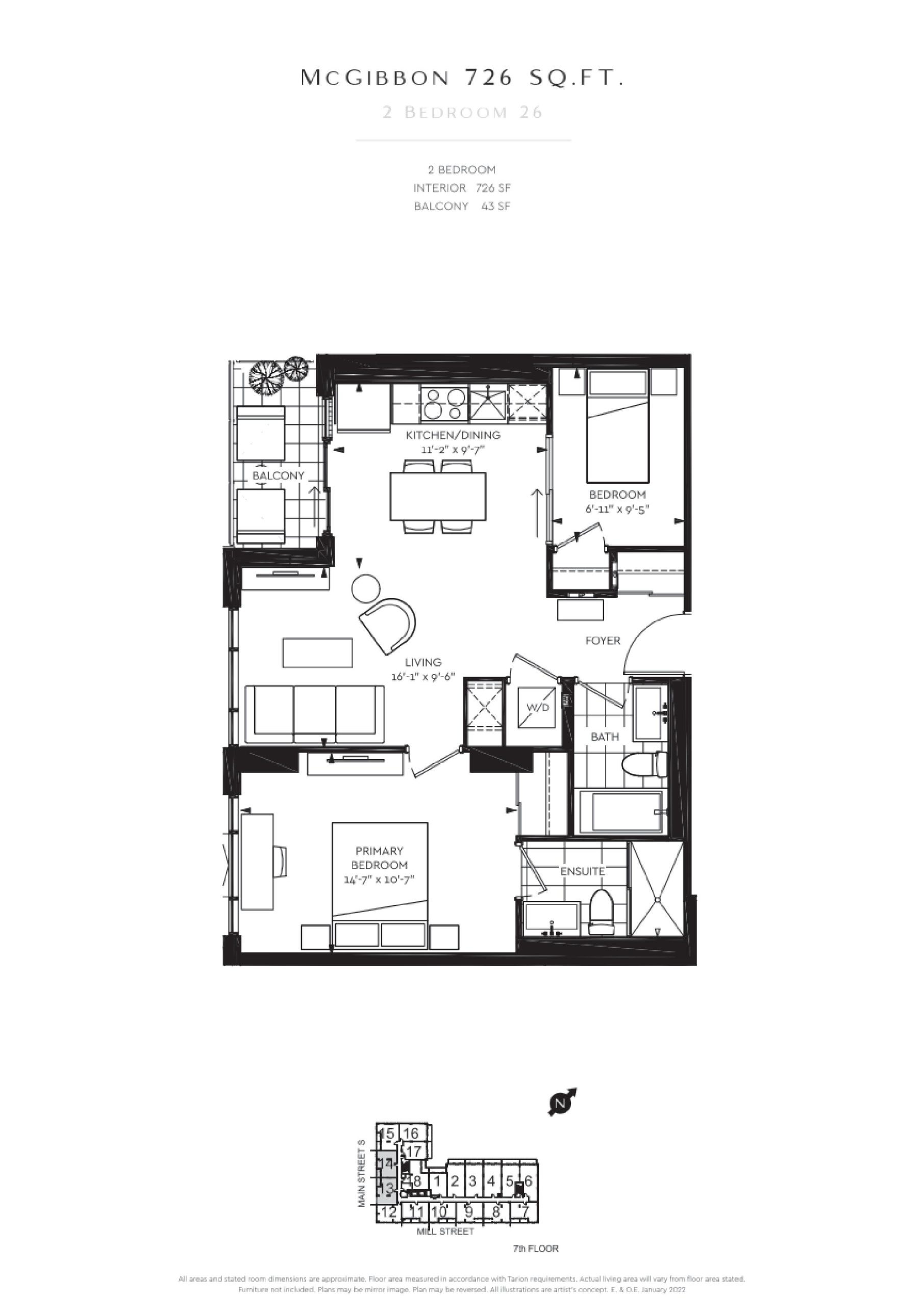 McGibbon 726 sq.ft. floor plan