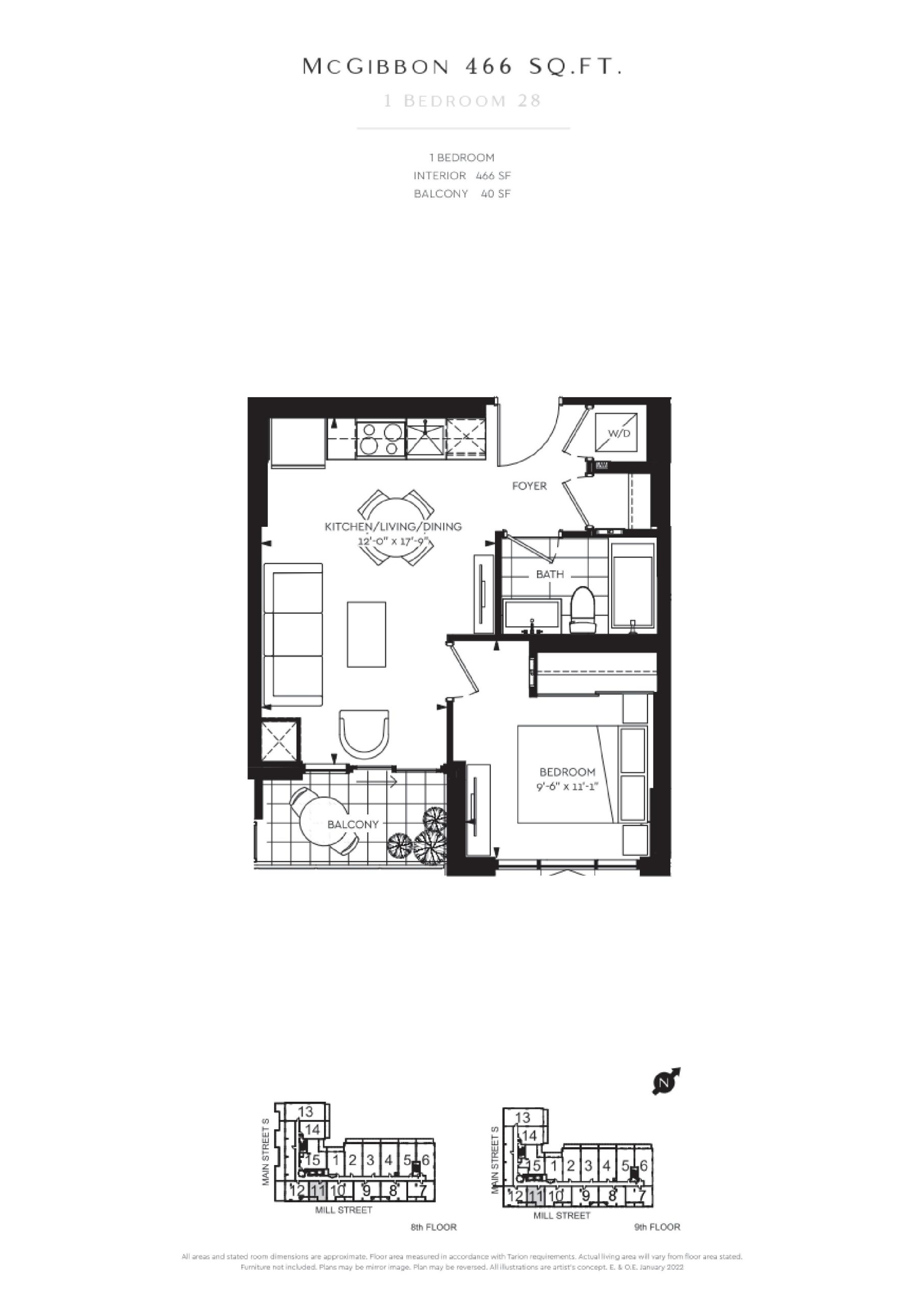 McGibbon 466 sq.ft. floor plan