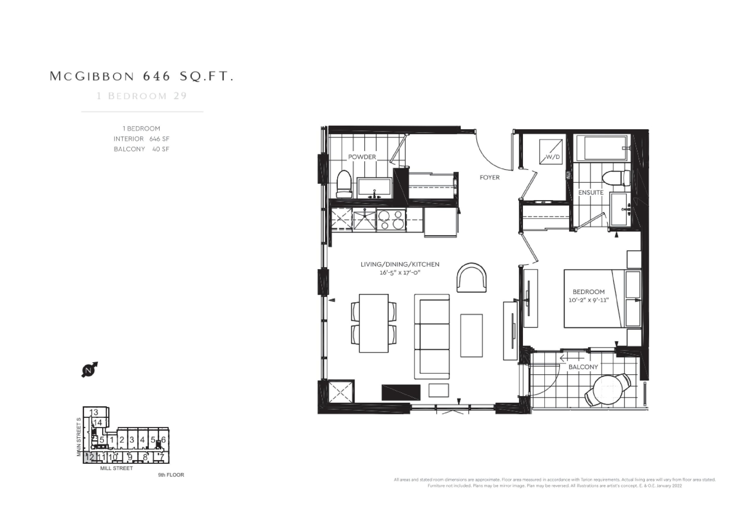 McGibbon 646 sq.ft. floor plan