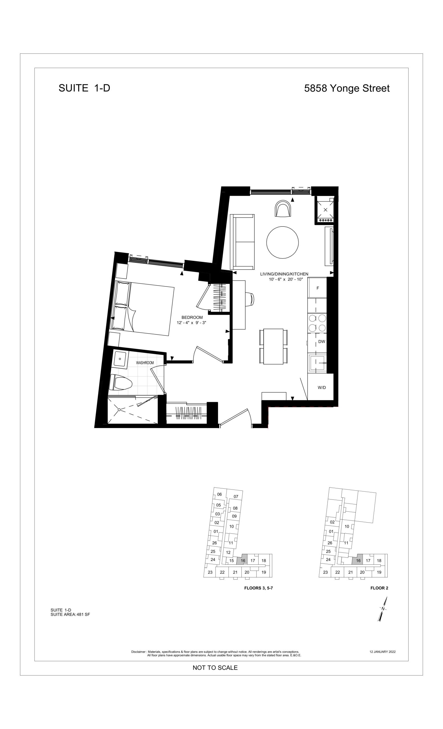 Suite 1-D floor plan