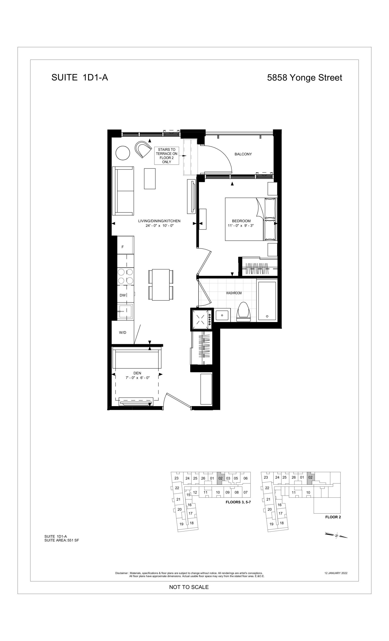 Suite 1D1-A floor plan