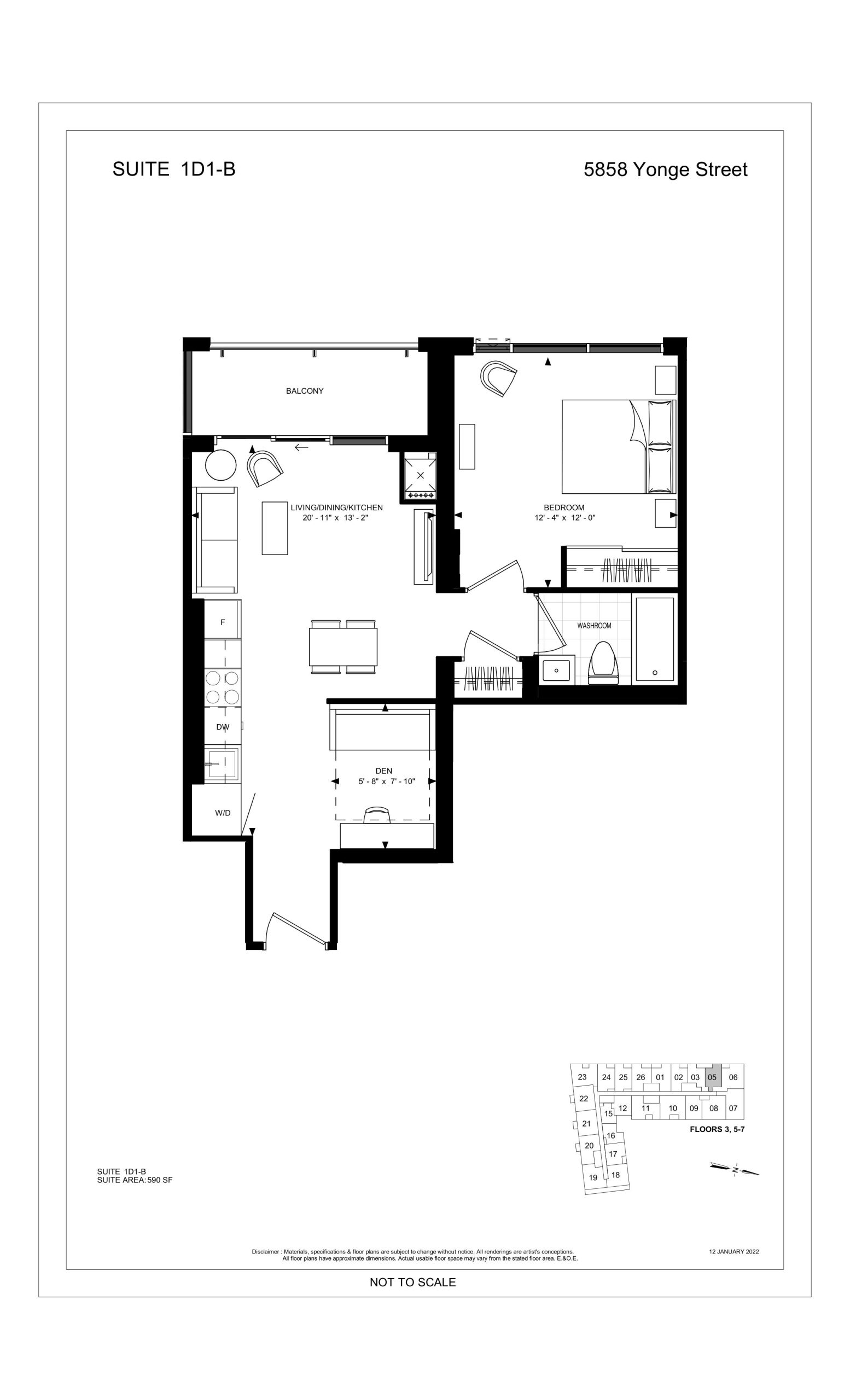 Suite 1D1-B floor plan