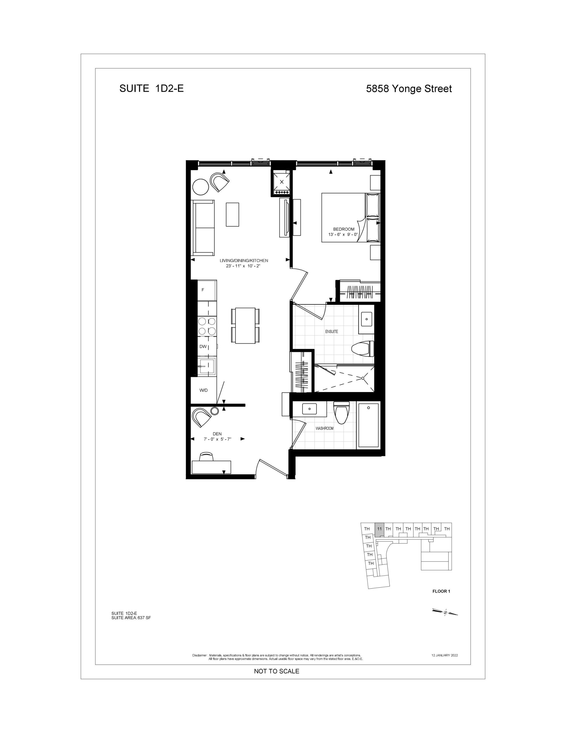 Suite 1D2-E floor plan
