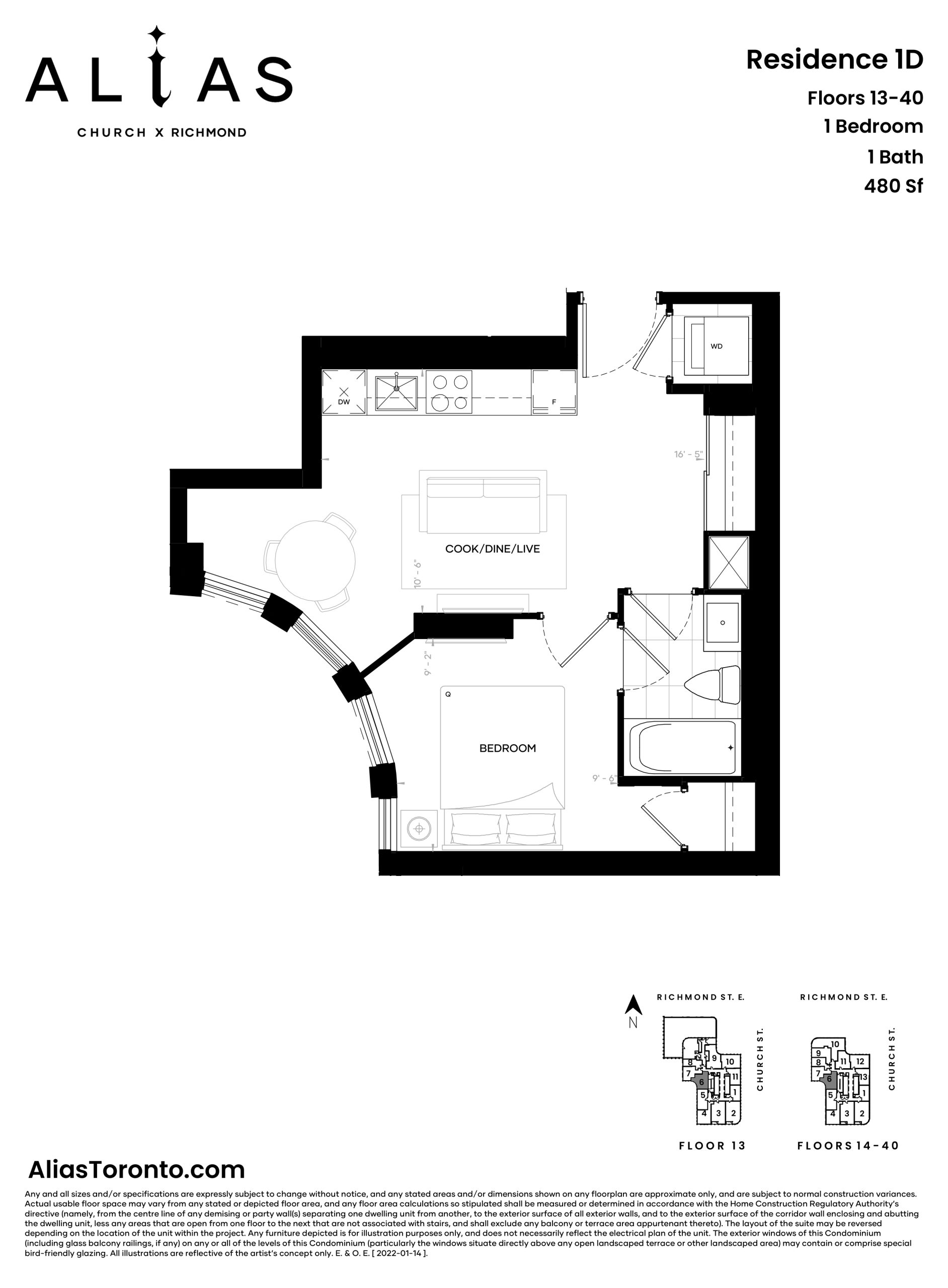 Residence 1D floor plan