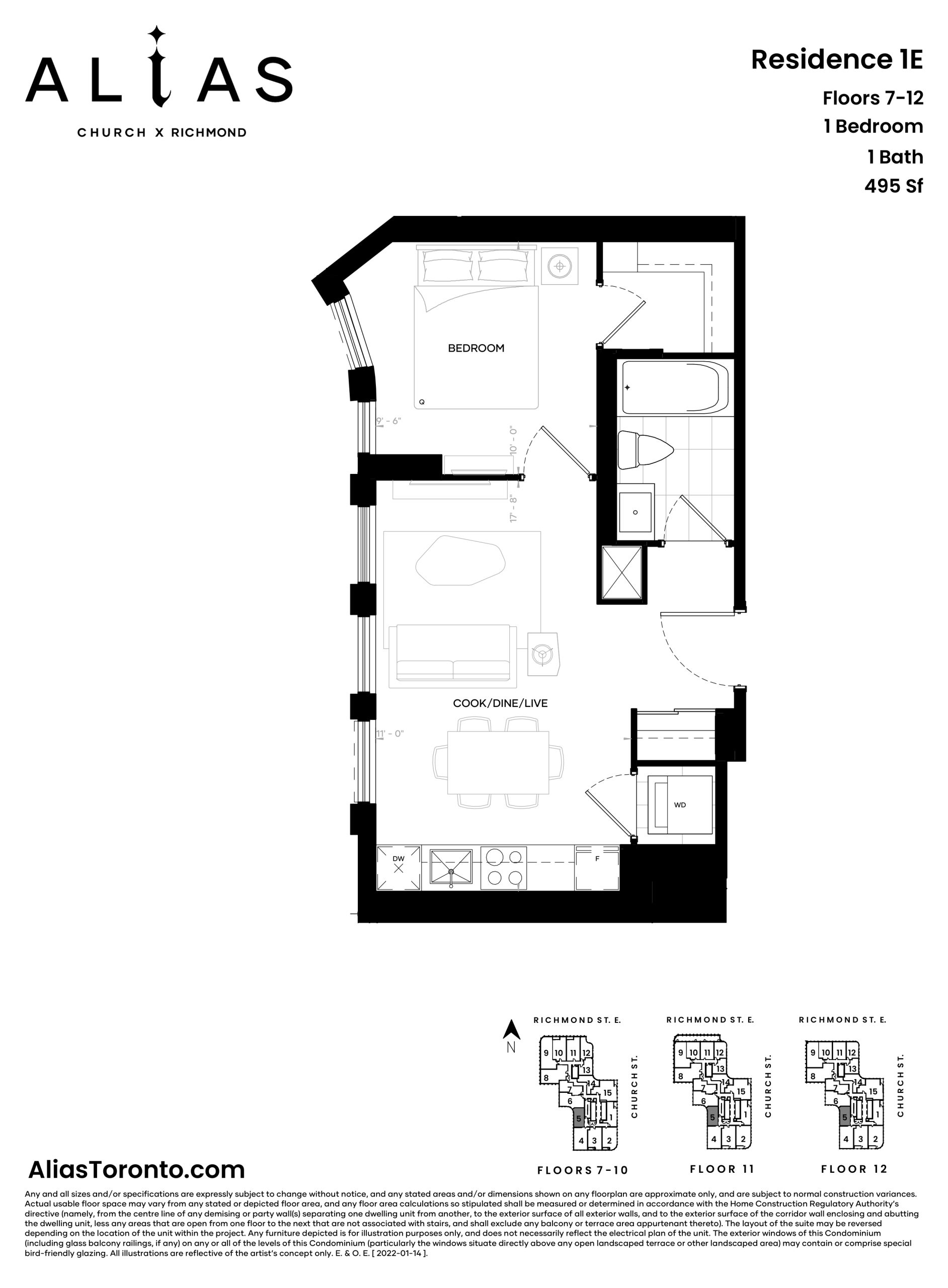 Residence 1E floor plan